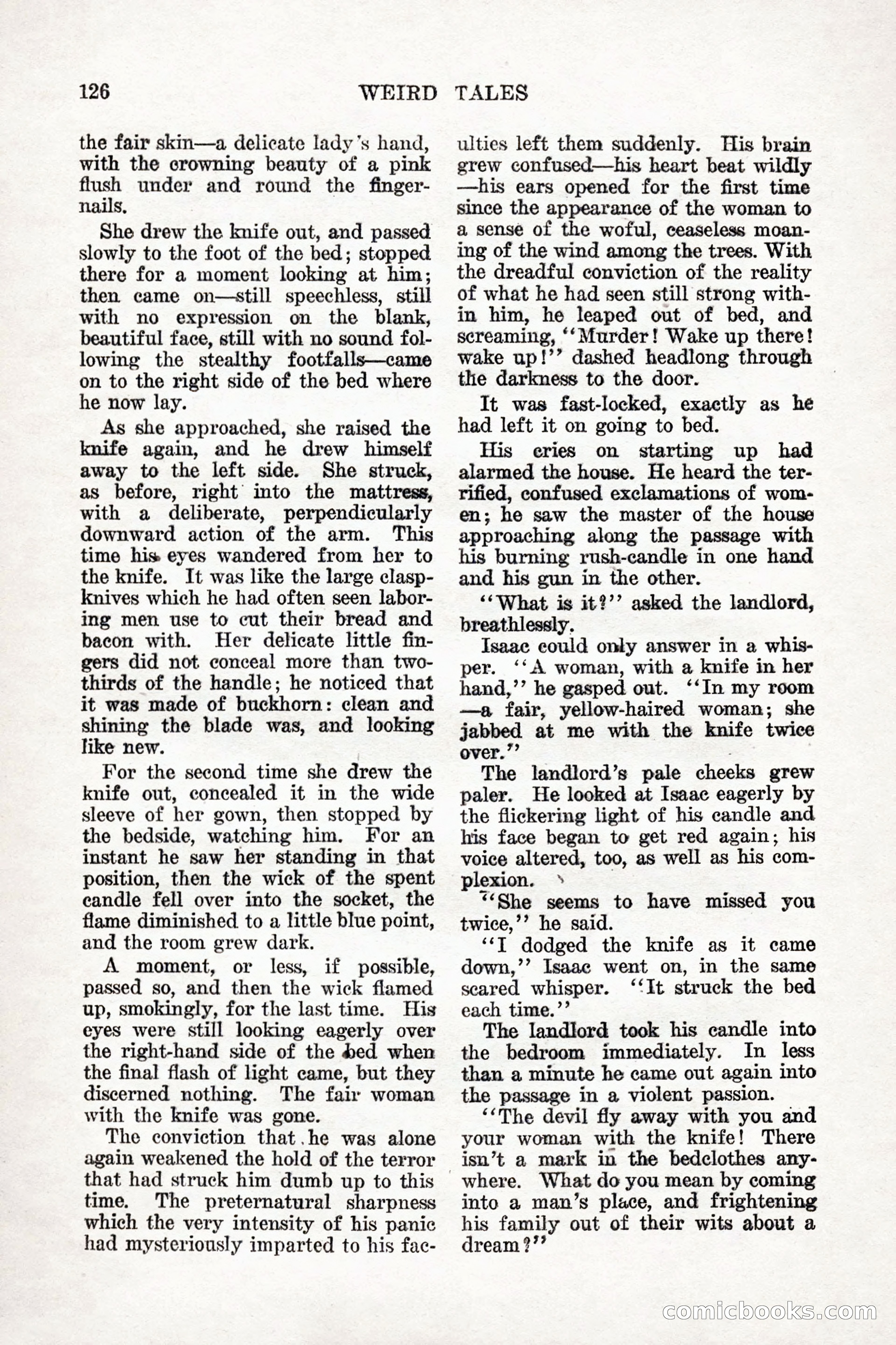 Weird Tales, Vol. 9, No. 1 — page 128 of 148