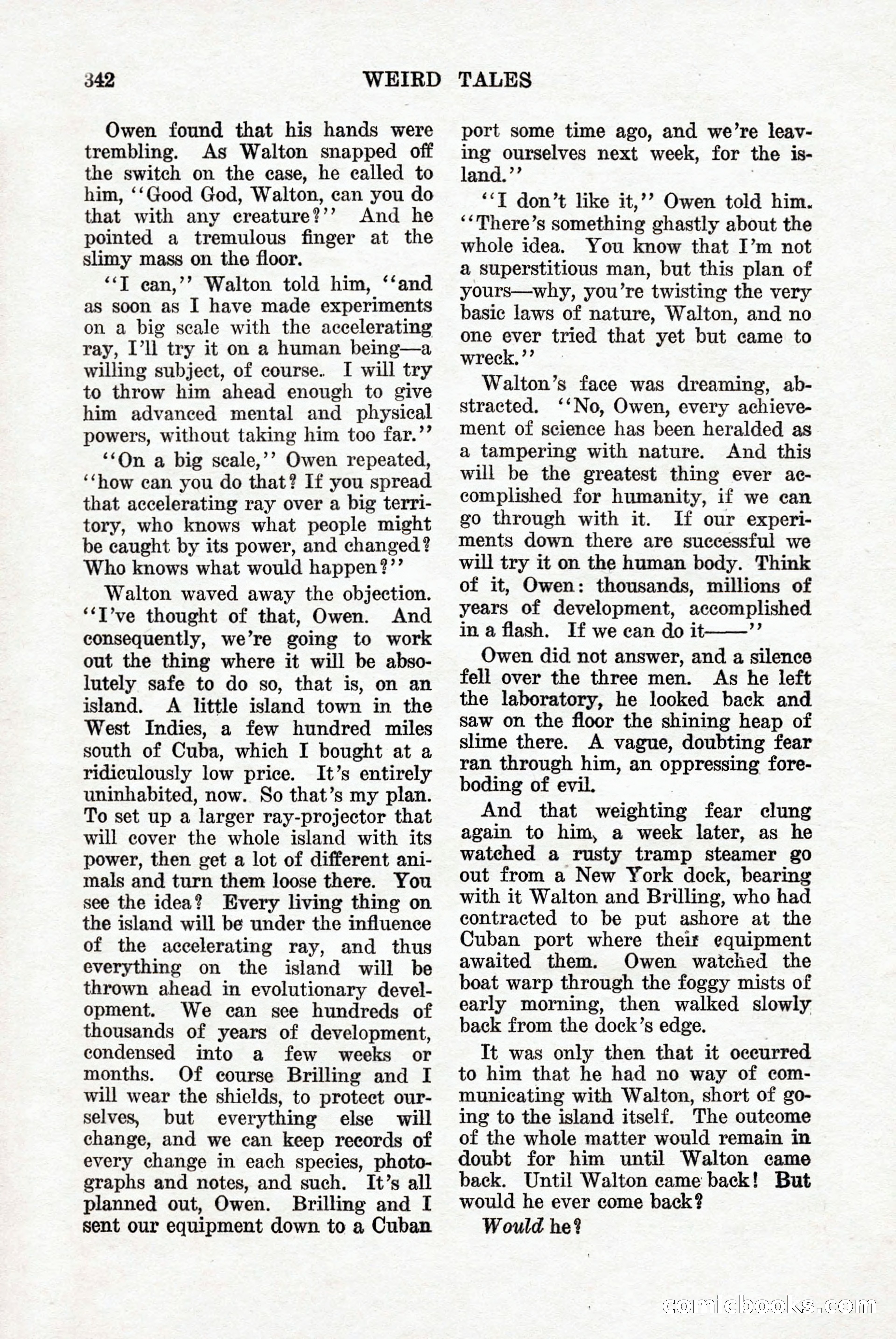 Weird Tales, Vol. 9, No. 3 — page 56 of 148