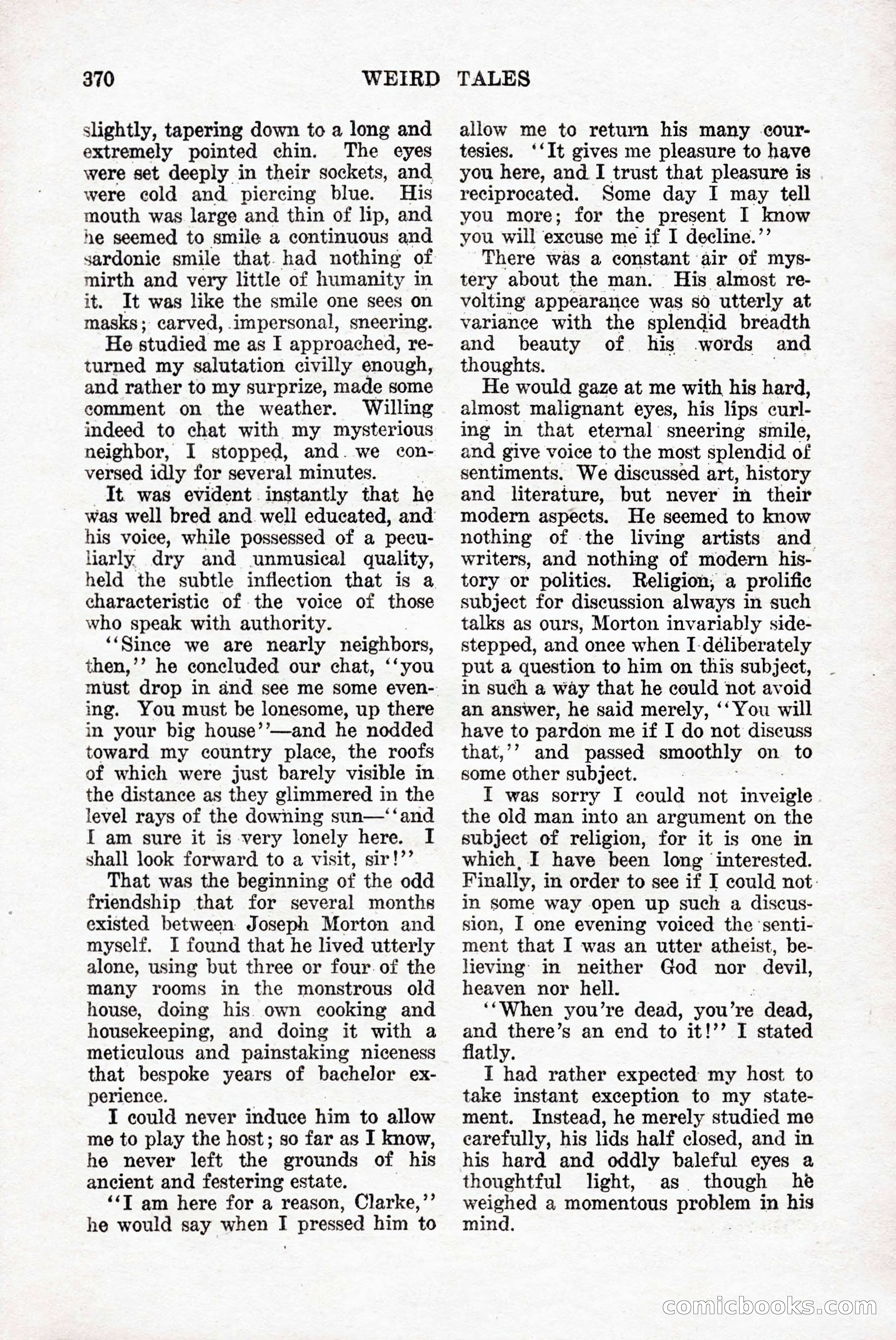 Weird Tales, Vol. 9, No. 3 — page 84 of 148