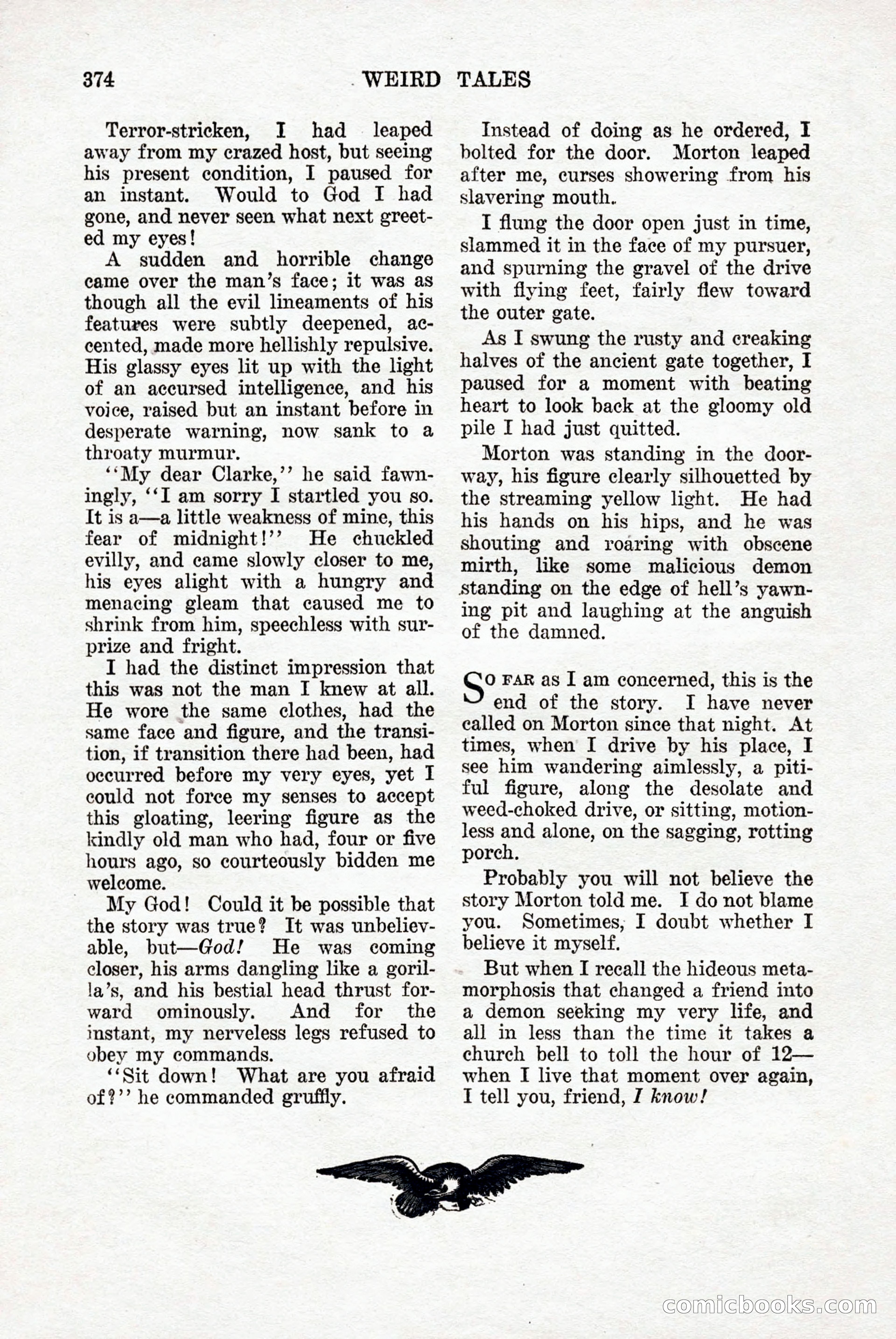 Weird Tales, Vol. 9, No. 3 — page 88 of 148