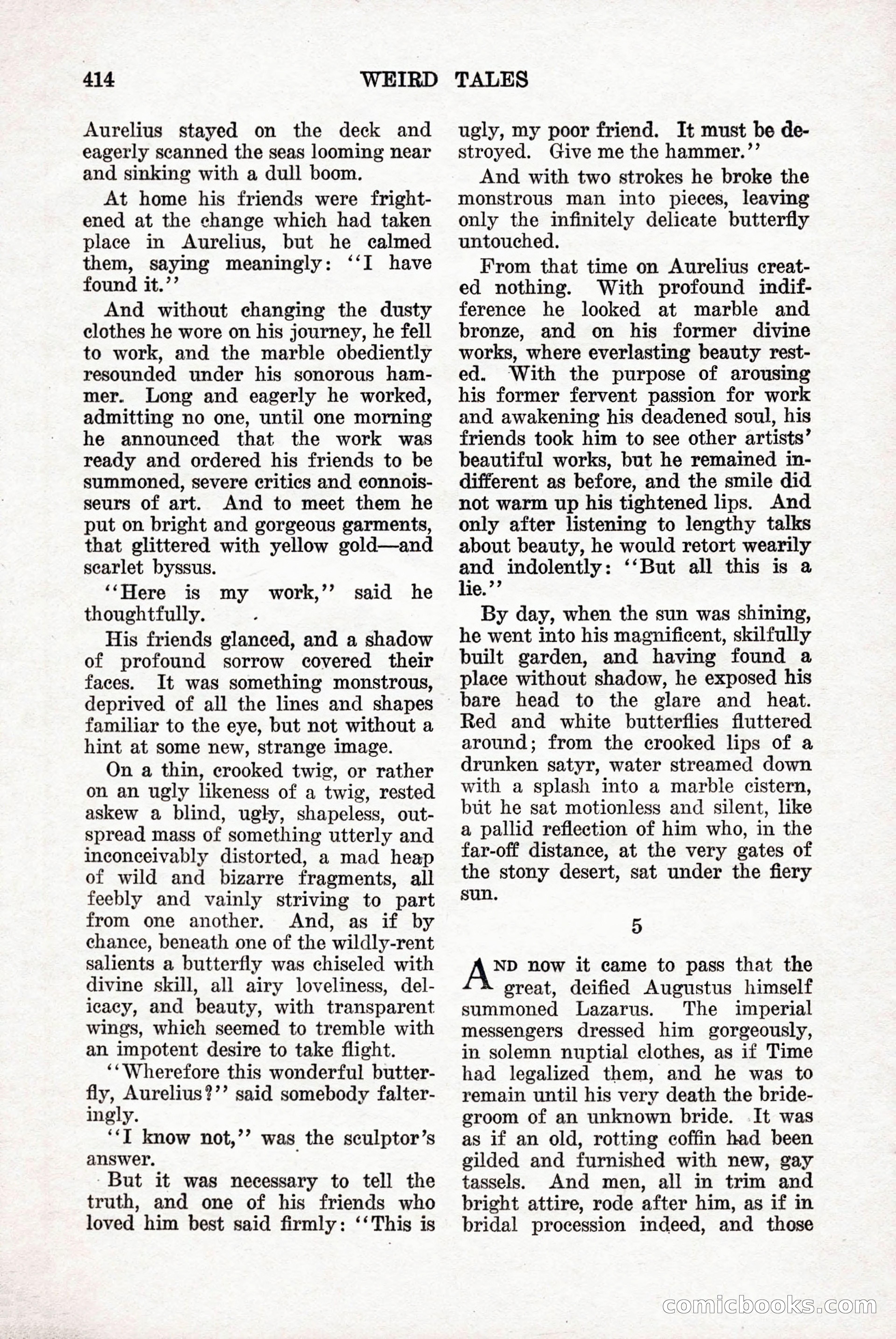 Weird Tales, Vol. 9, No. 3 — page 128 of 148