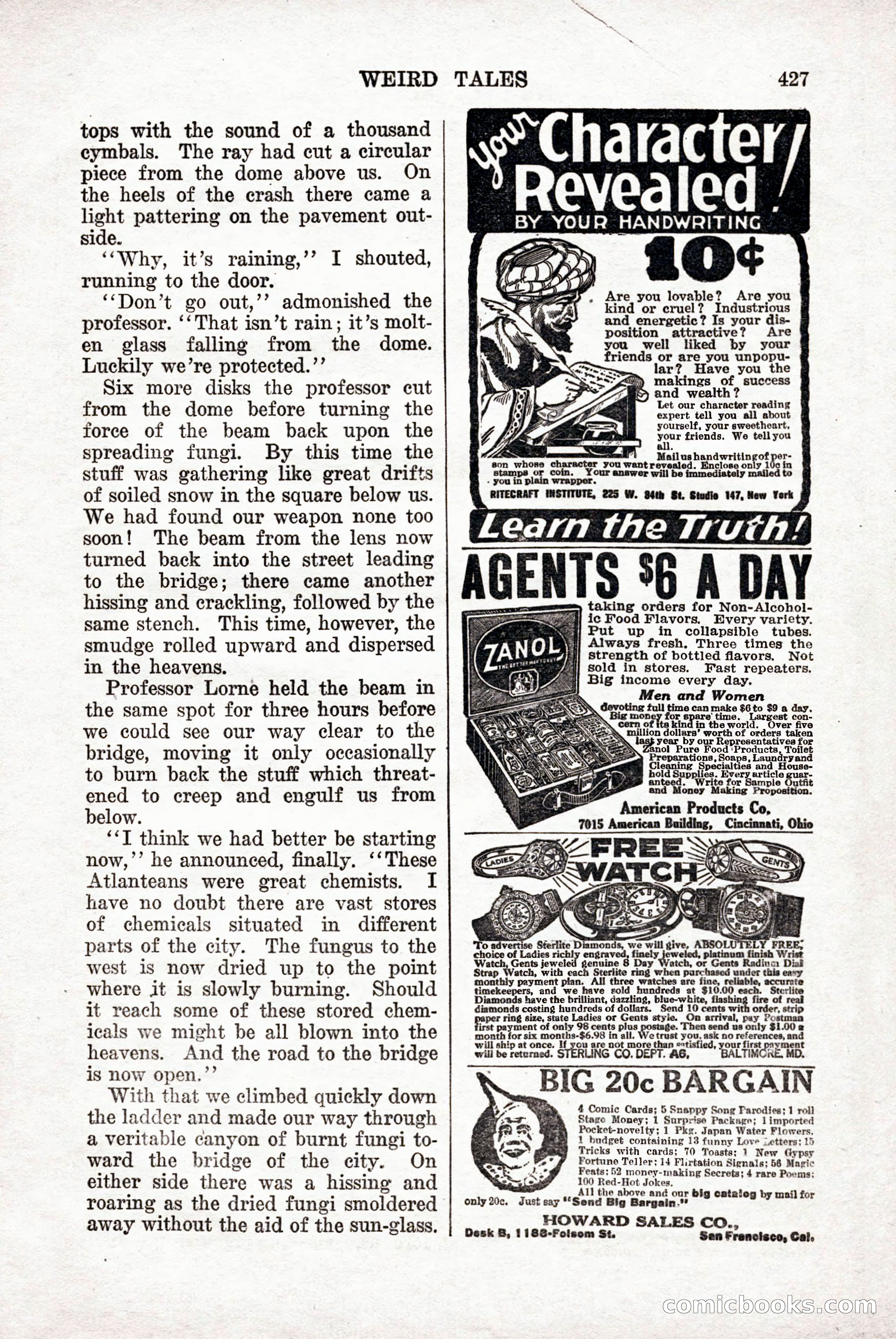 Weird Tales, Vol. 9, No. 3 — page 141 of 148