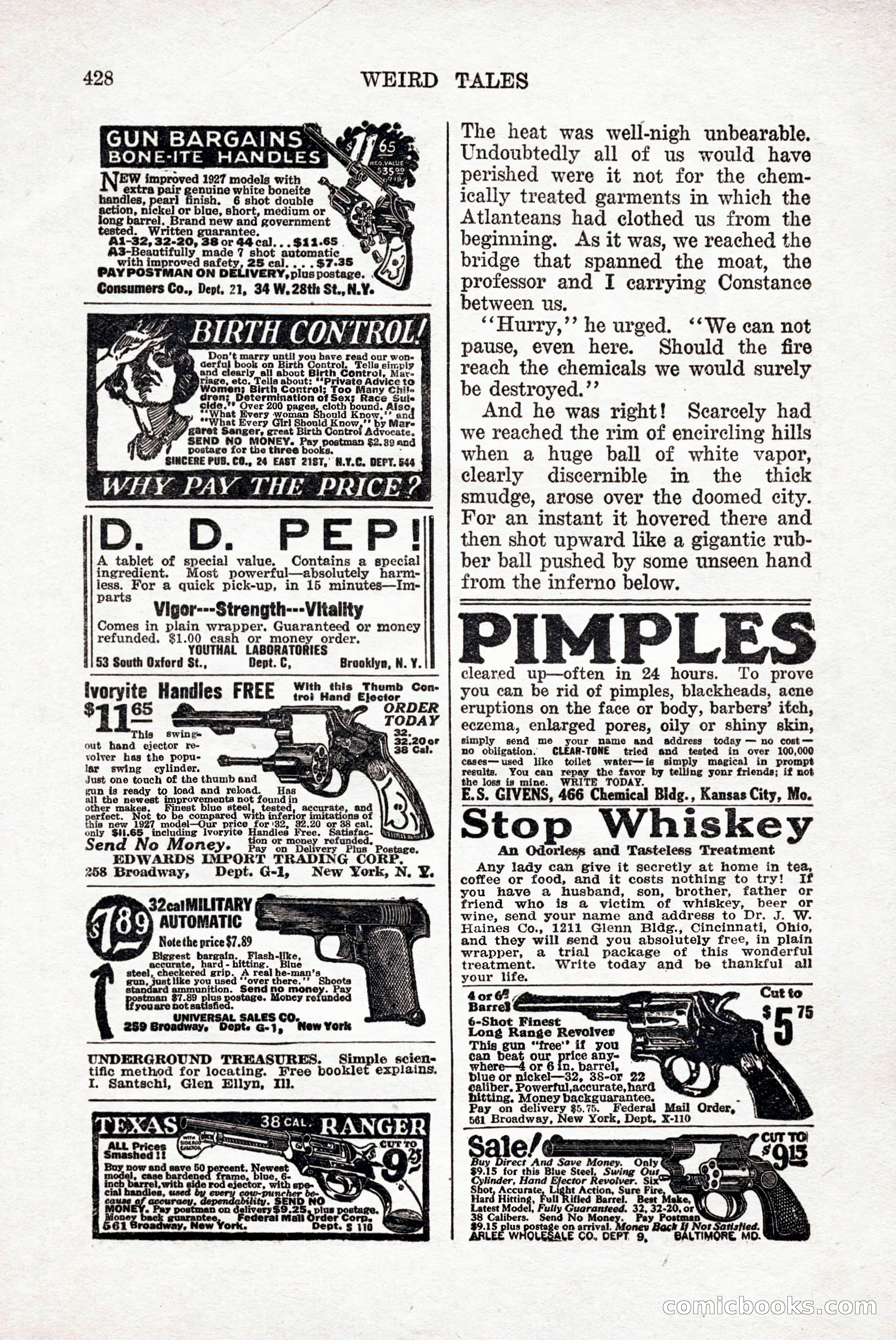 Weird Tales, Vol. 9, No. 3 — page 142 of 148