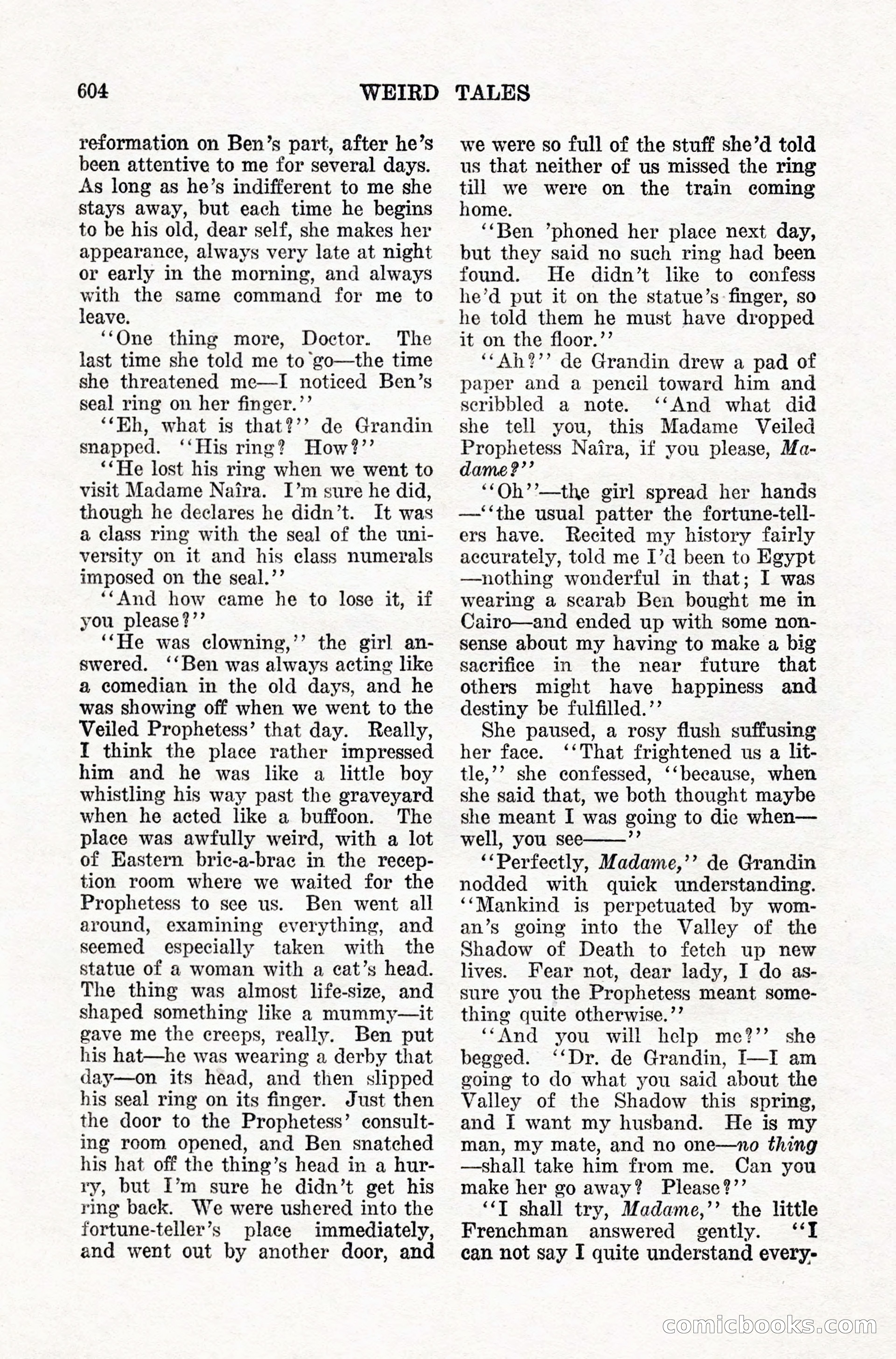 Weird Tales, Vol. IX, No. 5 — page 30 of 148