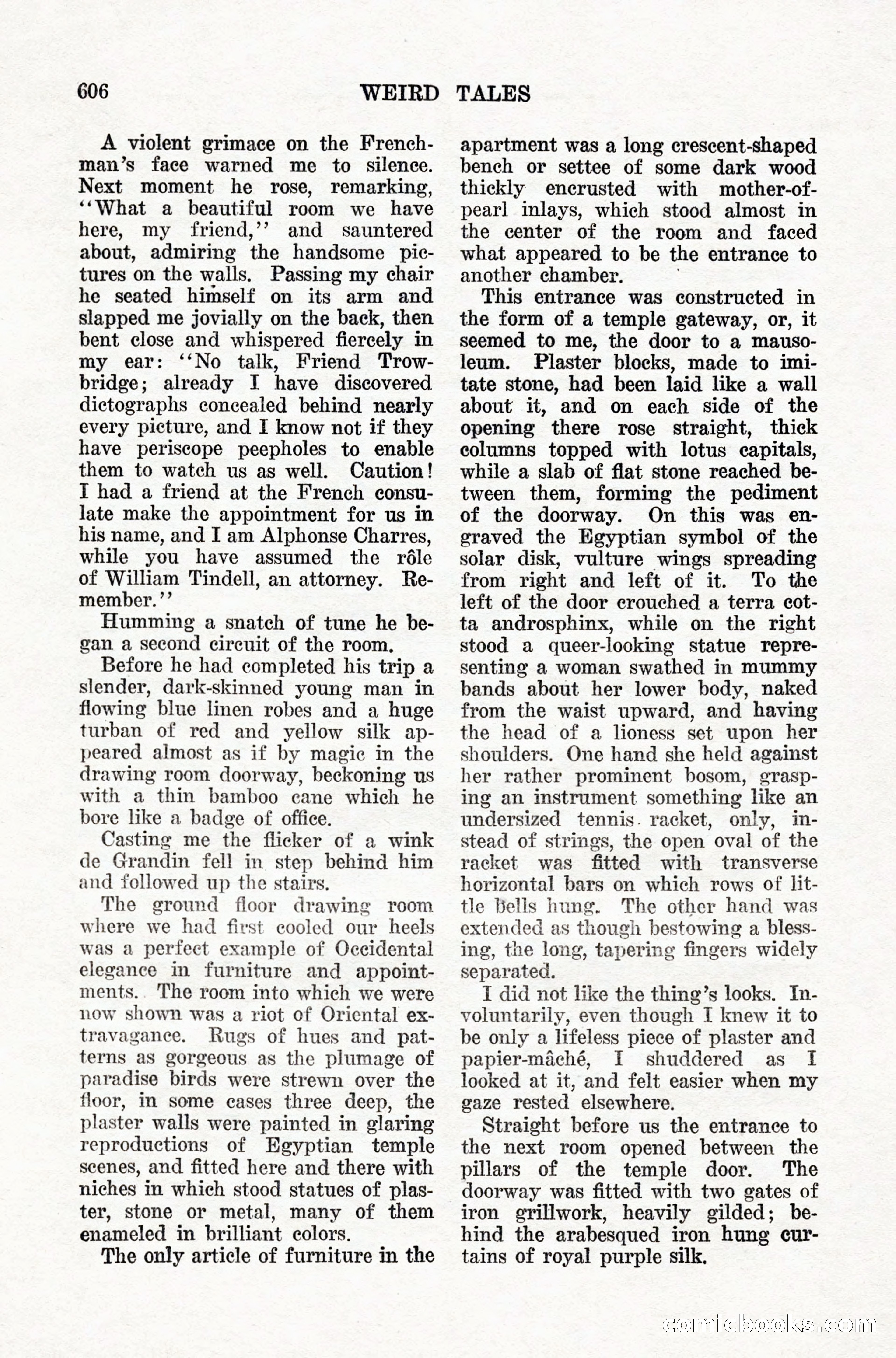 Weird Tales, Vol. IX, No. 5 — page 32 of 148