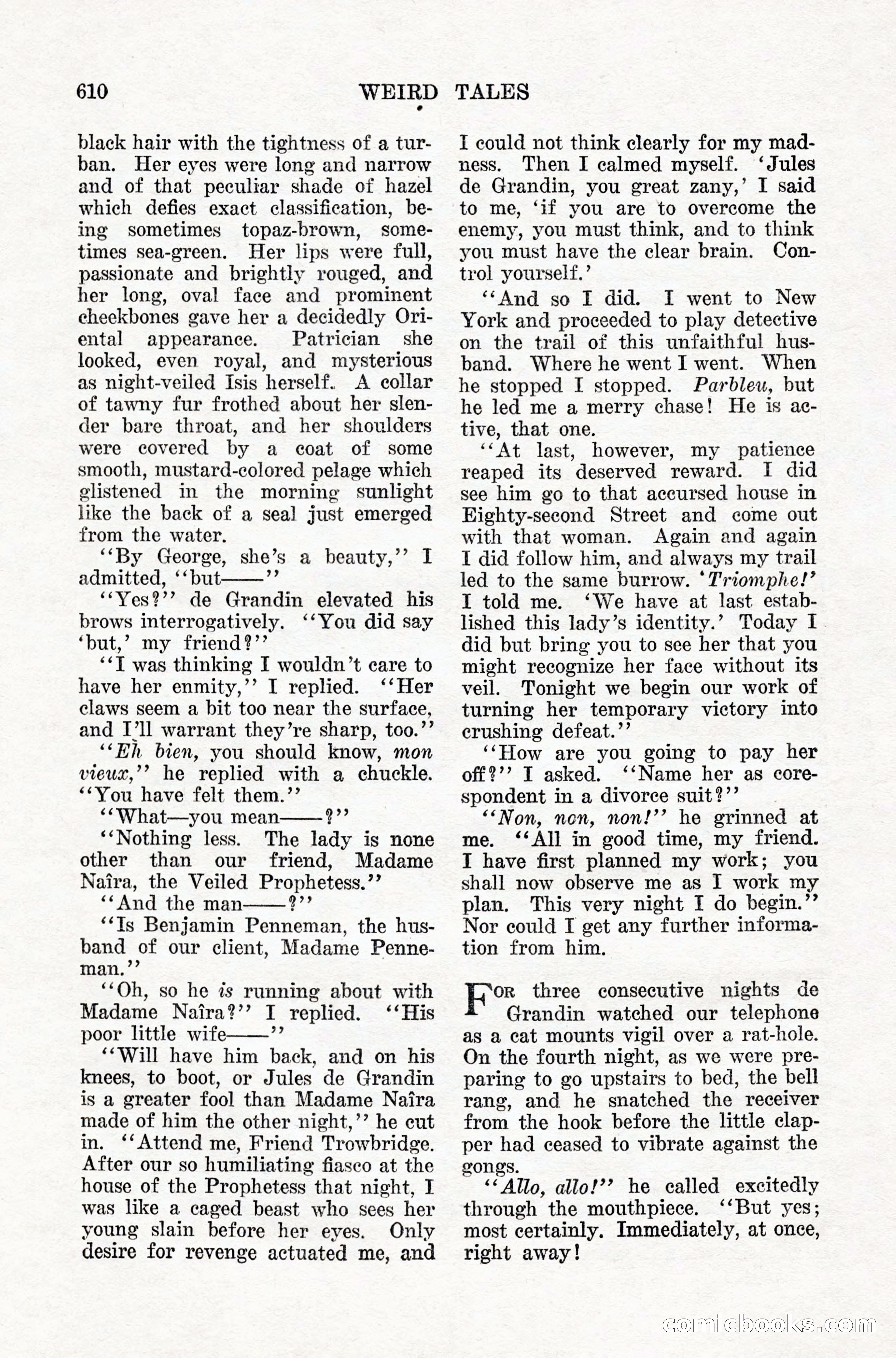 Weird Tales, Vol. IX, No. 5 — page 36 of 148