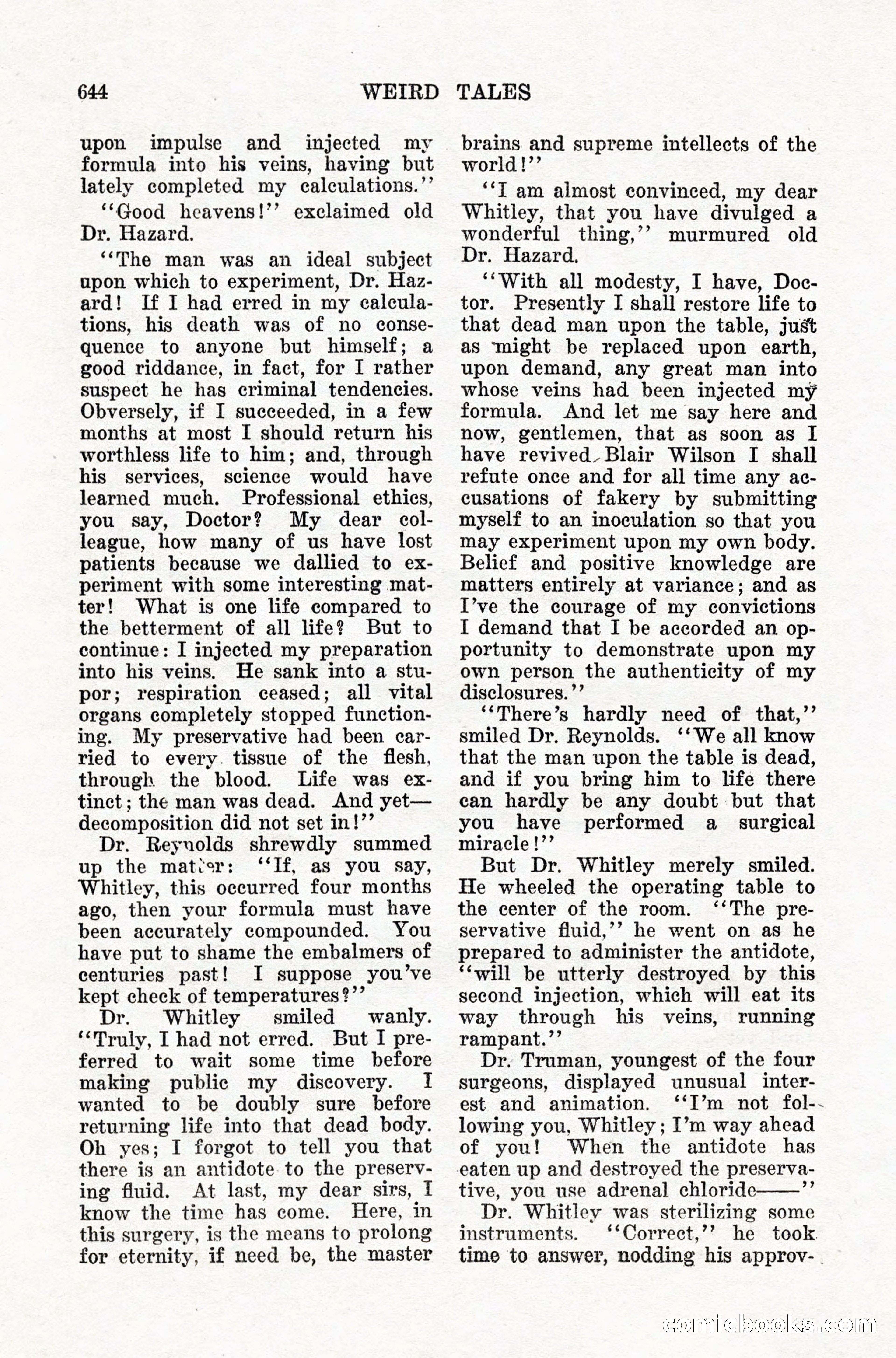 Weird Tales, Vol. IX, No. 5 — page 70 of 148