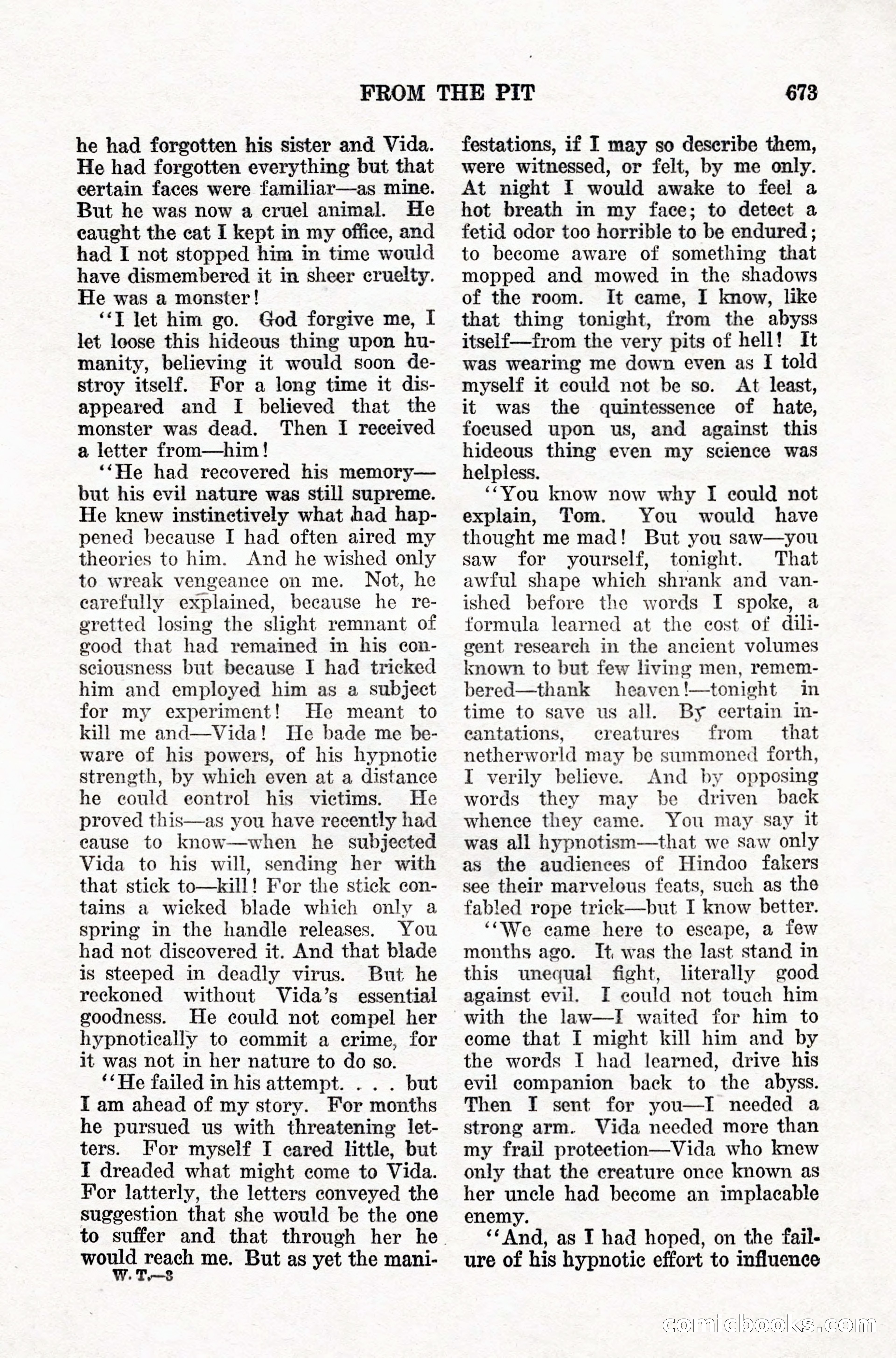 Weird Tales, Vol. IX, No. 5 — page 99 of 148