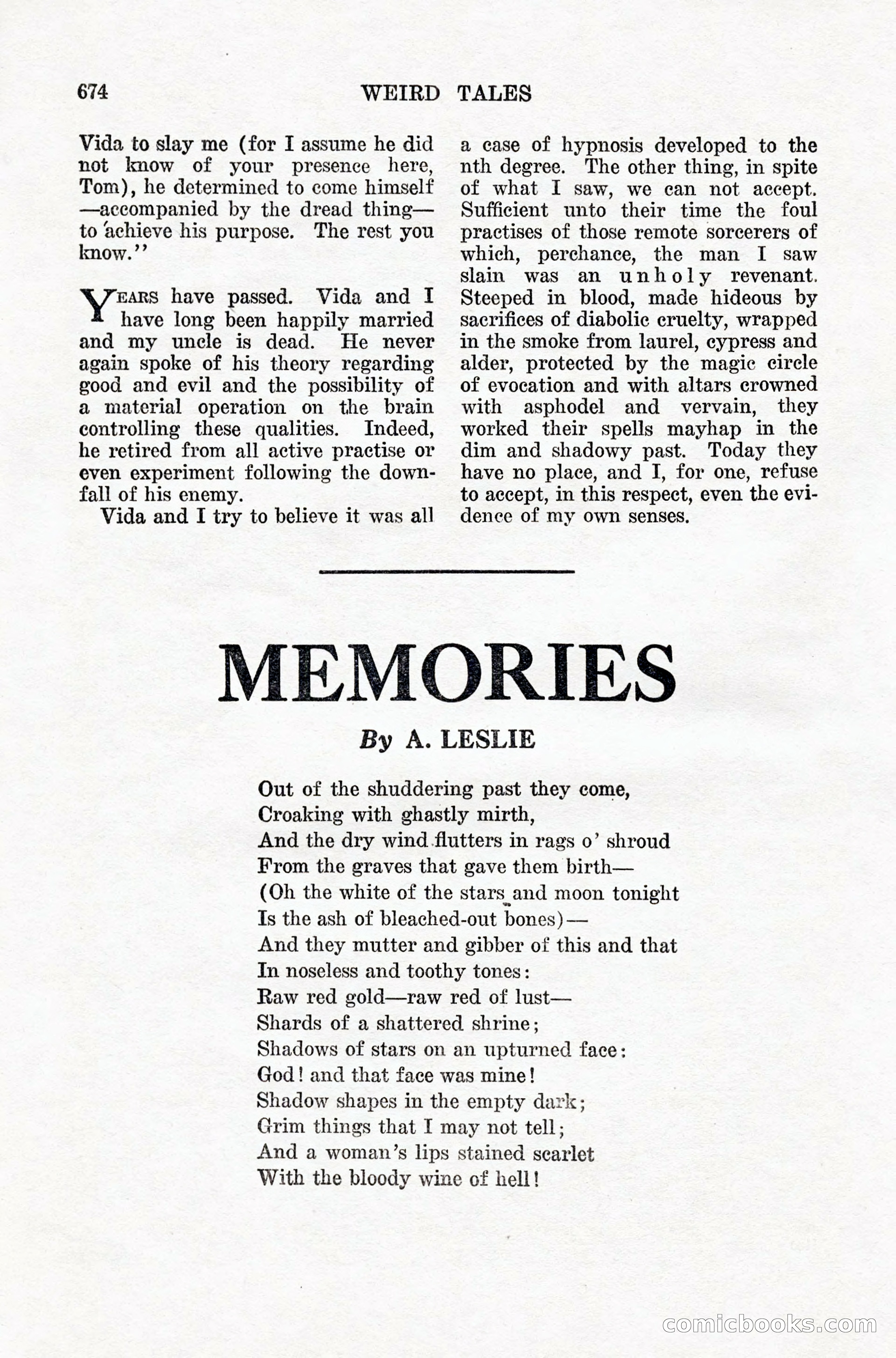 Weird Tales, Vol. IX, No. 5 — page 100 of 148
