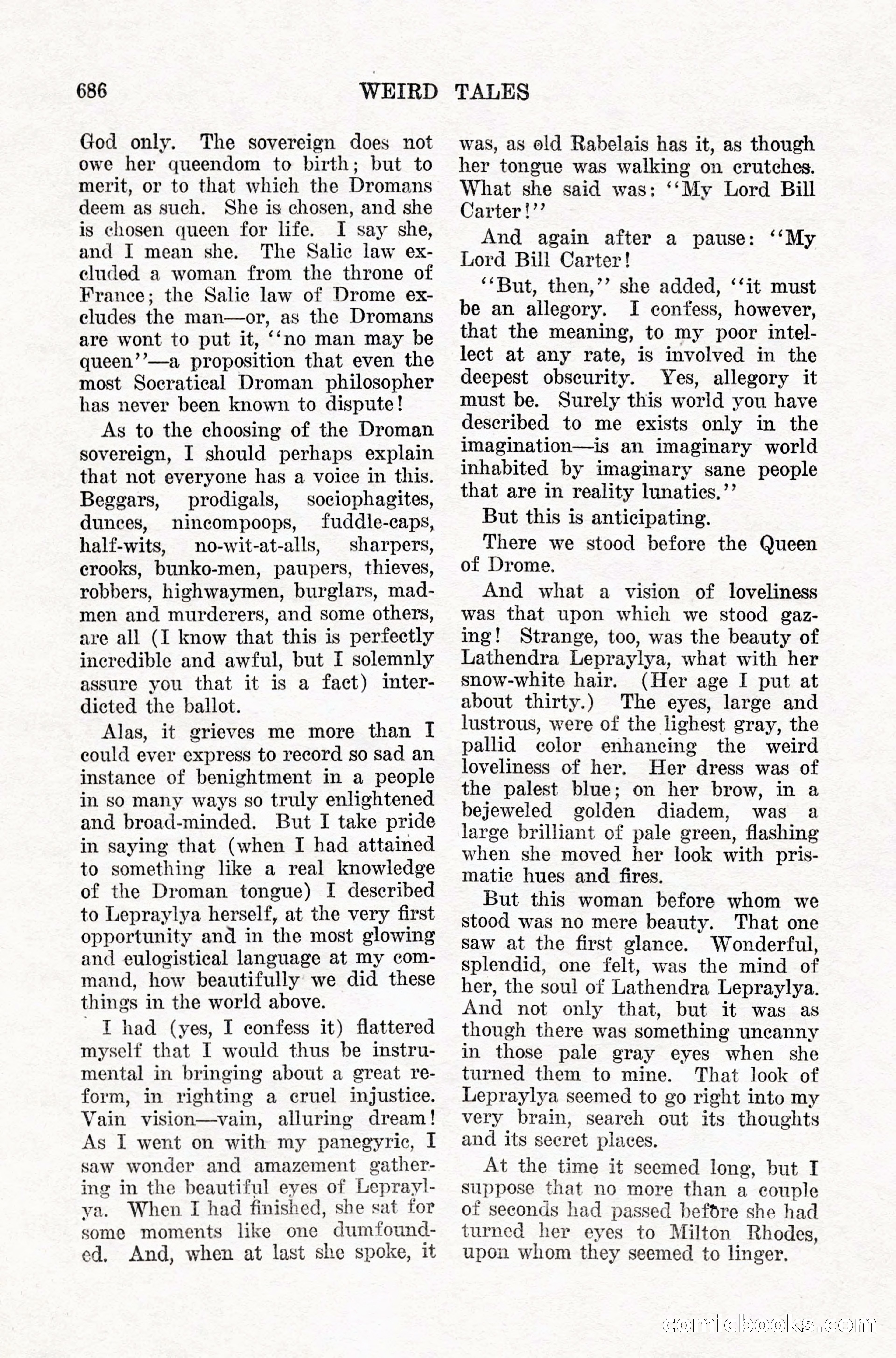 Weird Tales, Vol. IX, No. 5 — page 112 of 148