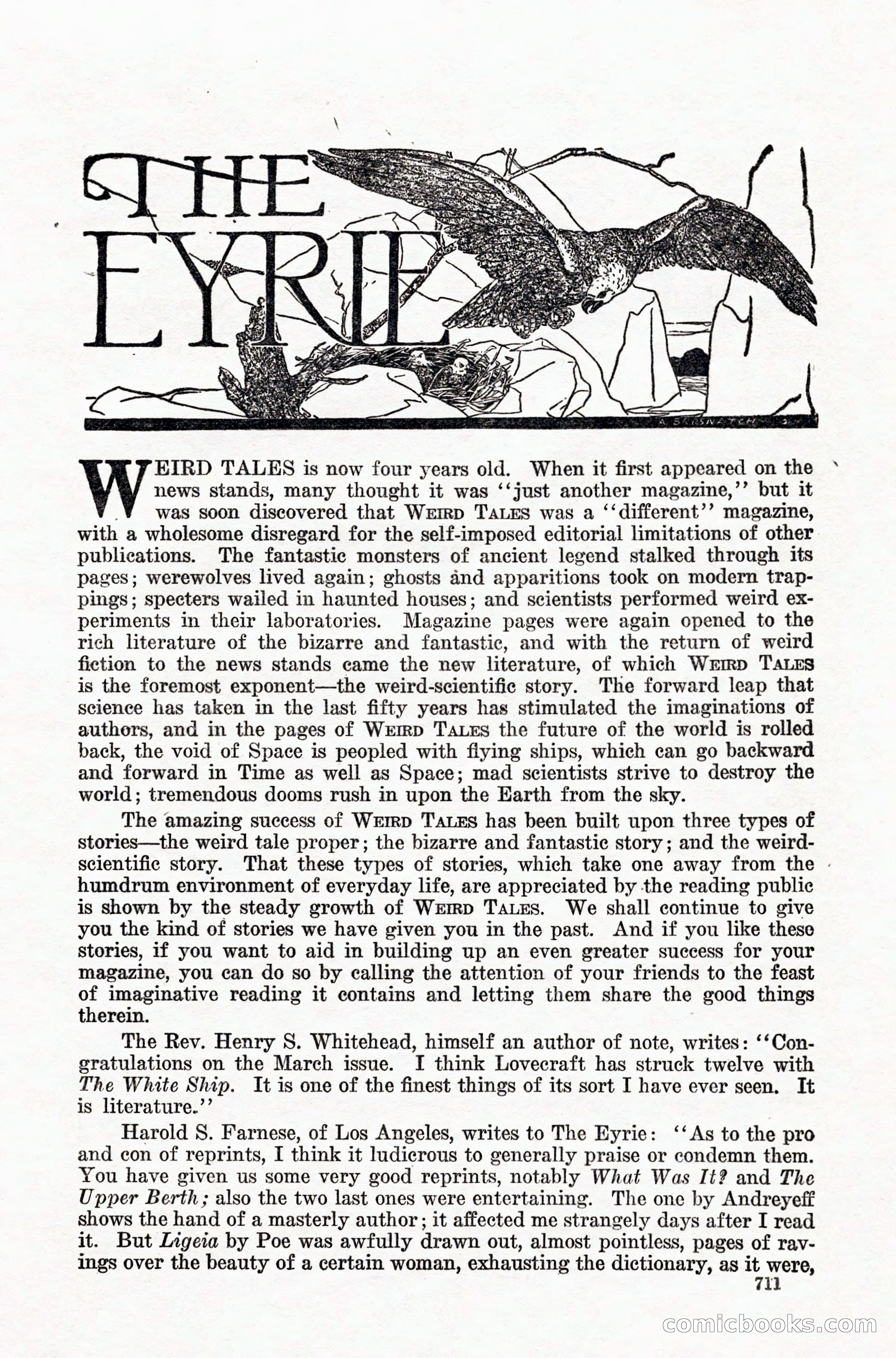 Weird Tales, Vol. IX, No. 5 — page 137 of 148