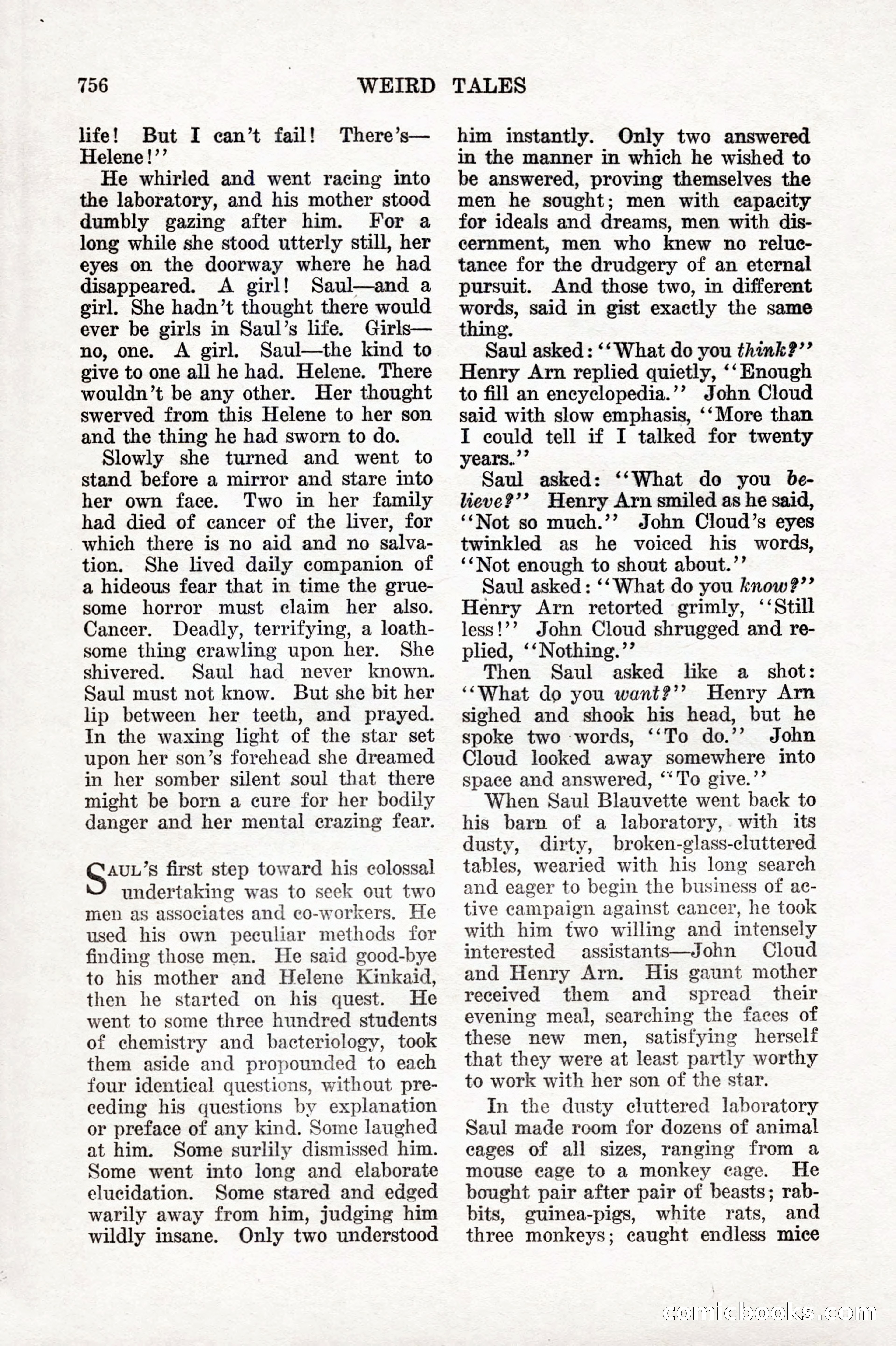 Weird Tales, Vol. IX, No. 6 — page 38 of 148