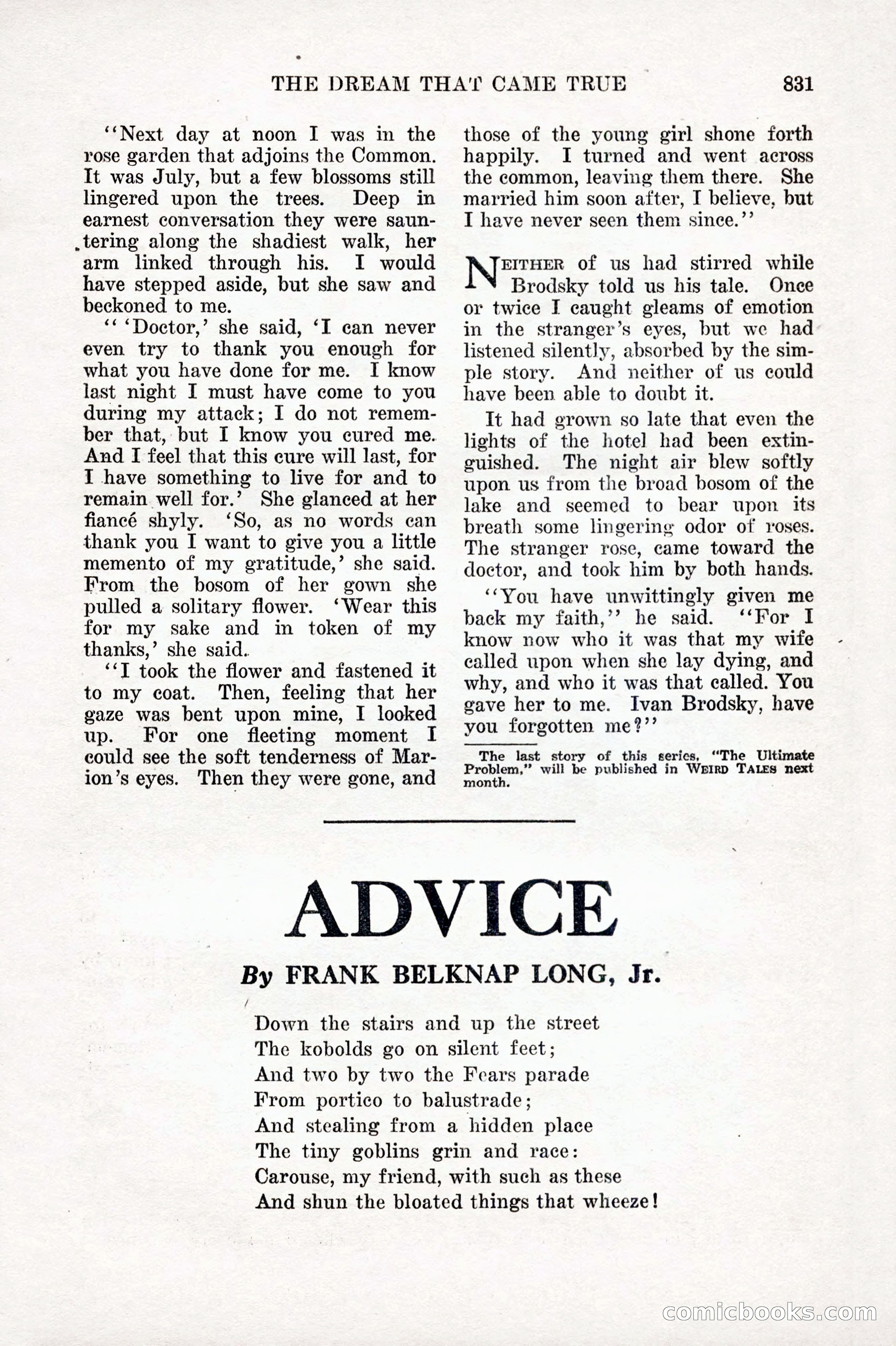 Weird Tales, Vol. IX, No. 6 — page 113 of 148