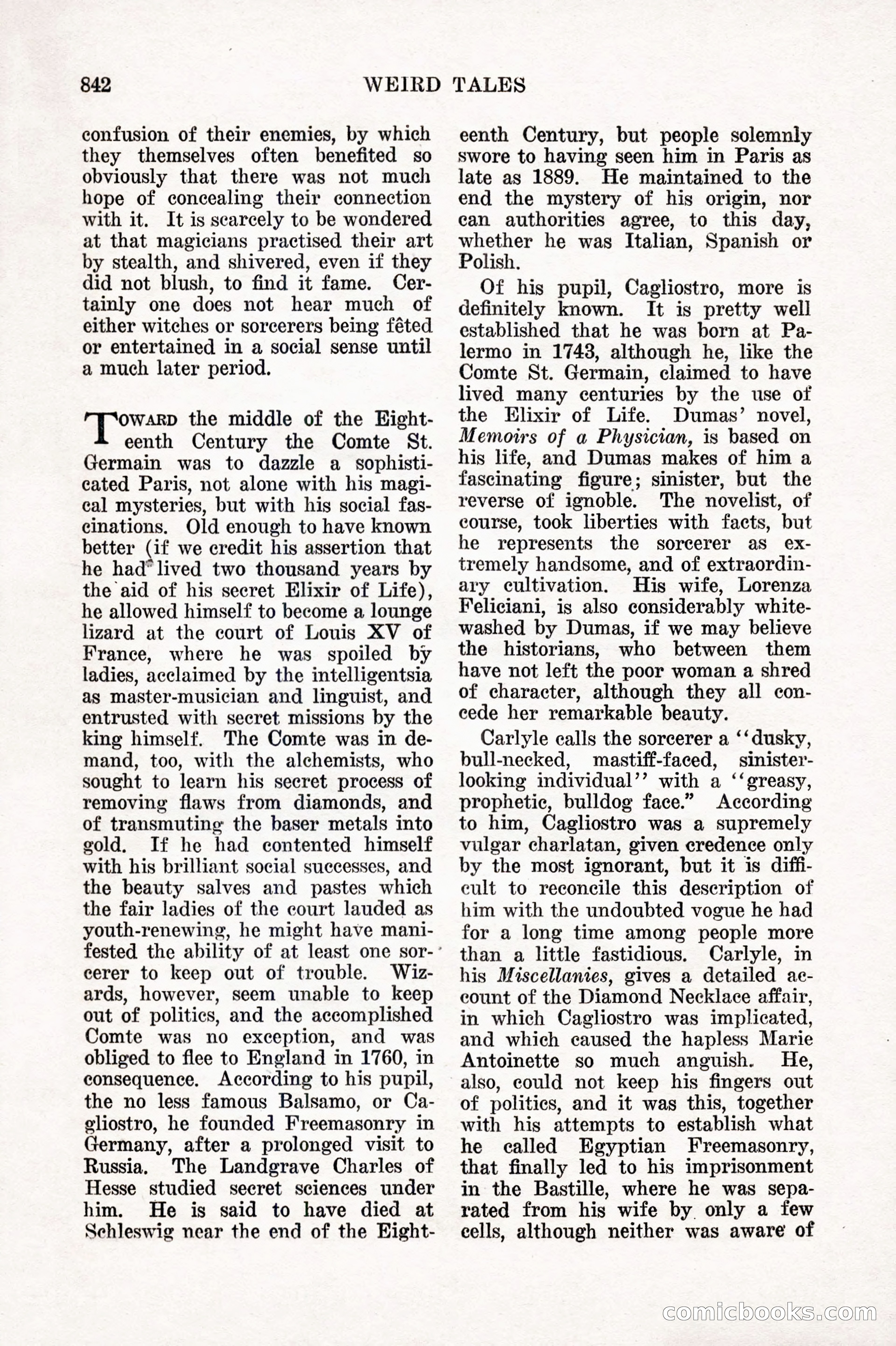 Weird Tales, Vol. IX, No. 6 — page 124 of 148