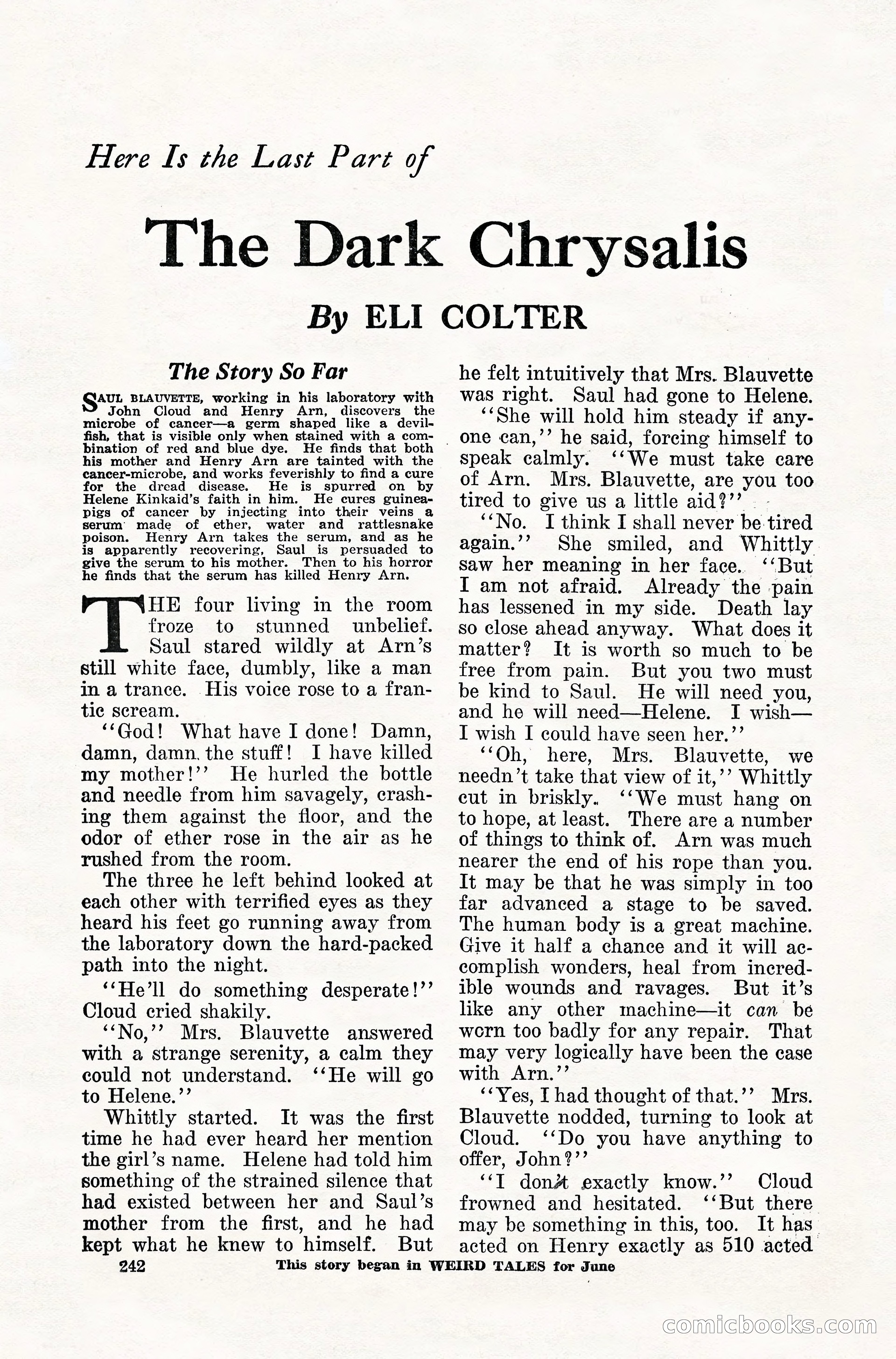 Weird Tales, Vol. 10, No. 2 — page 100 of 148