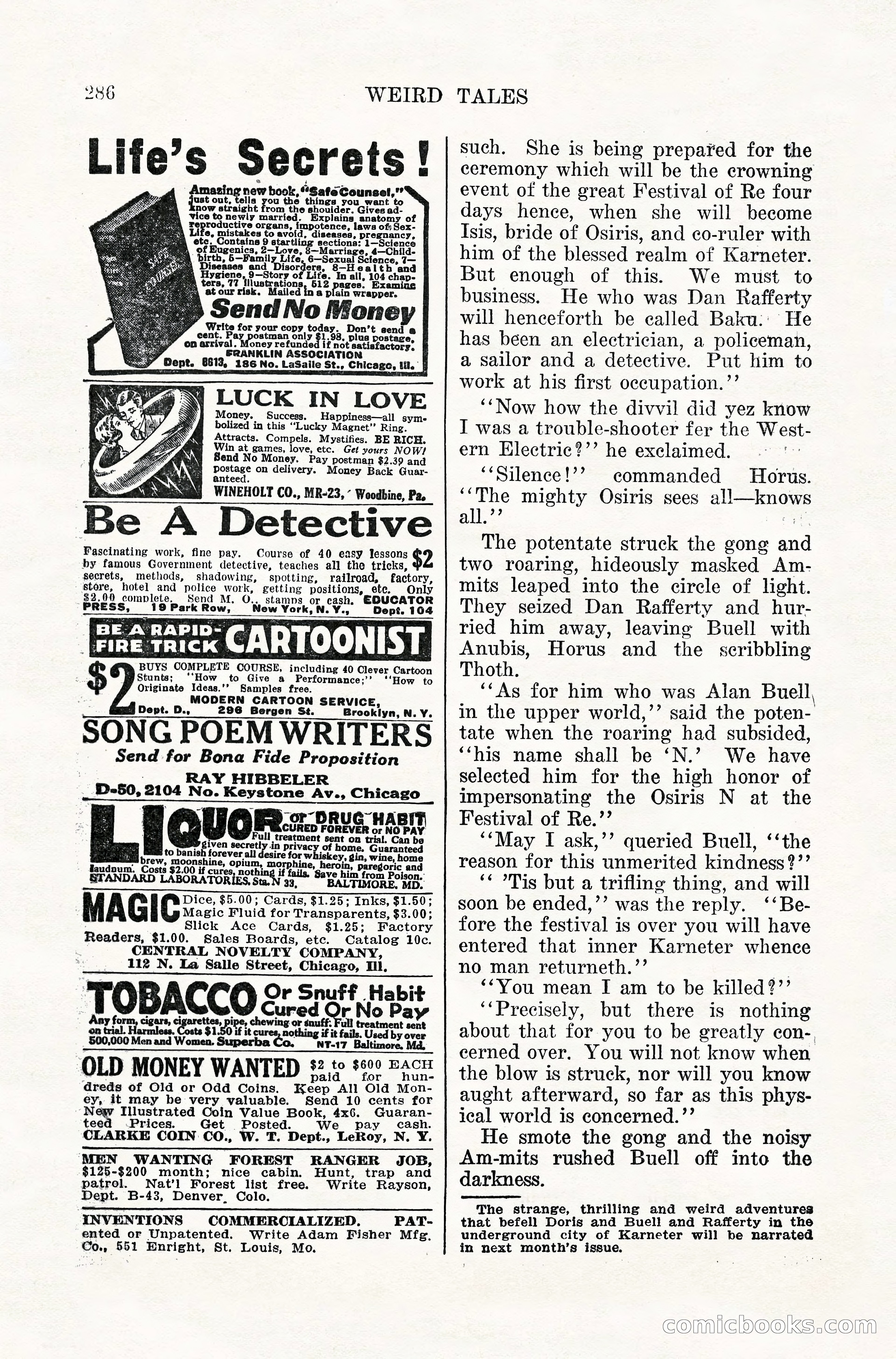 Weird Tales, Vol. 10, No. 2 — page 144 of 148