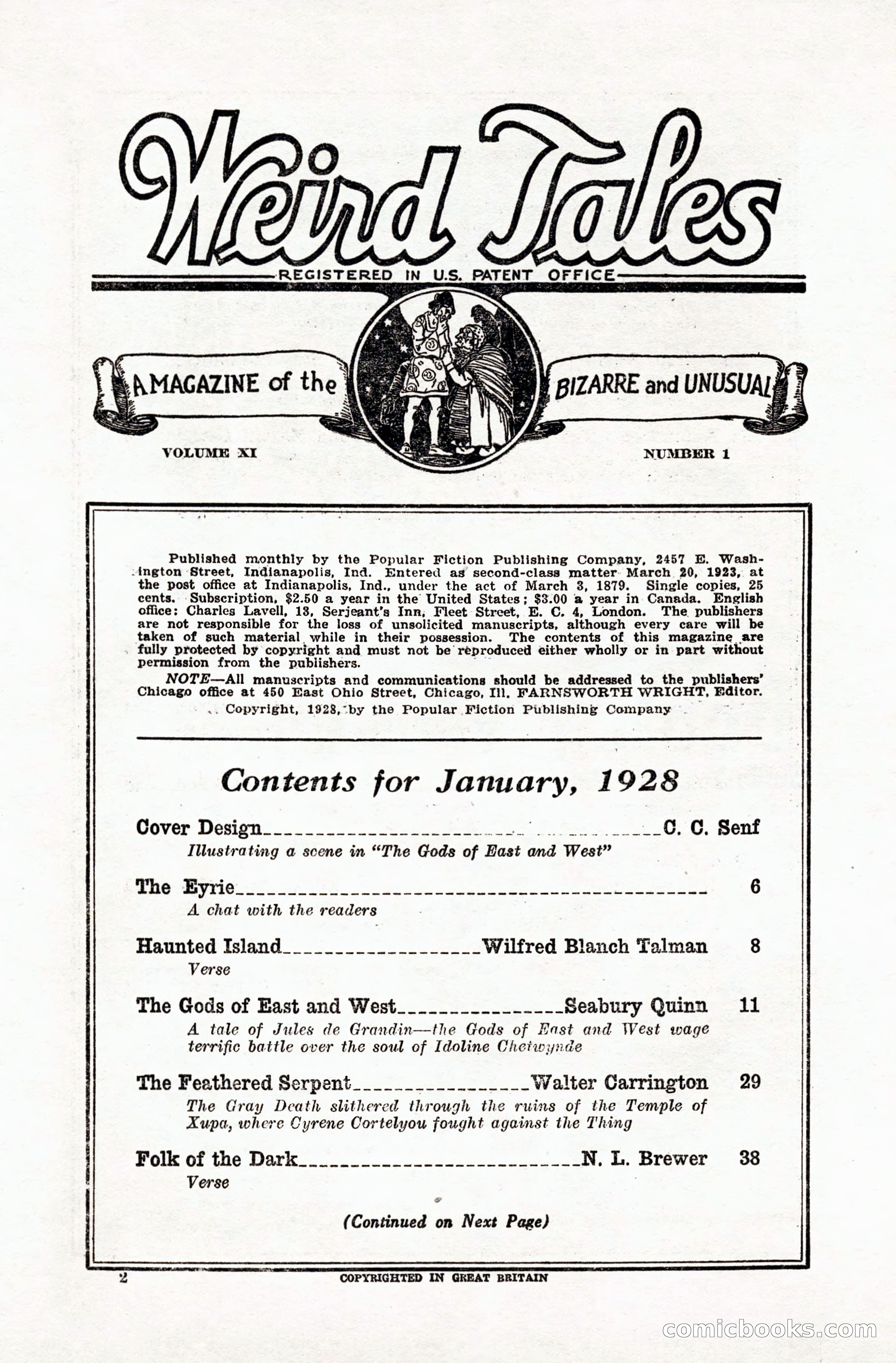 Weird Tales, January 1928 — page 3 of 146