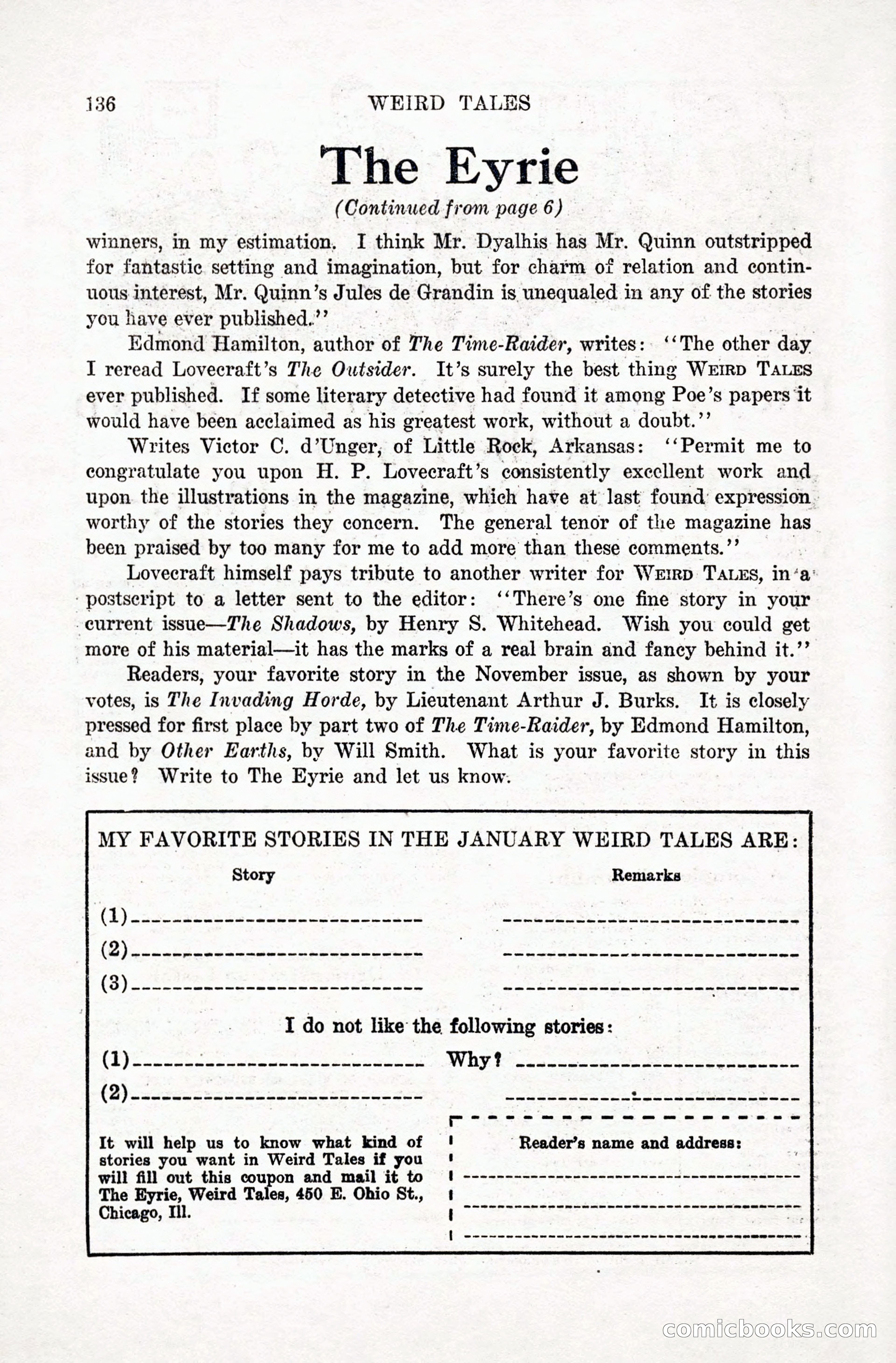 Weird Tales, January 1928 — page 137 of 146