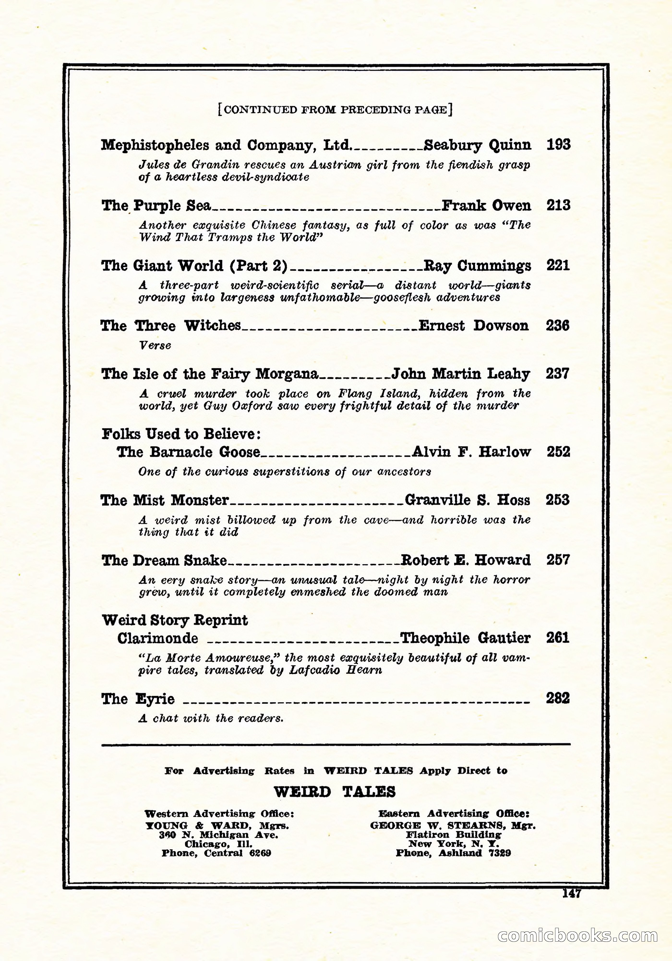 Weird Tales, Vol. 11, No. 2 — page 4 of 146