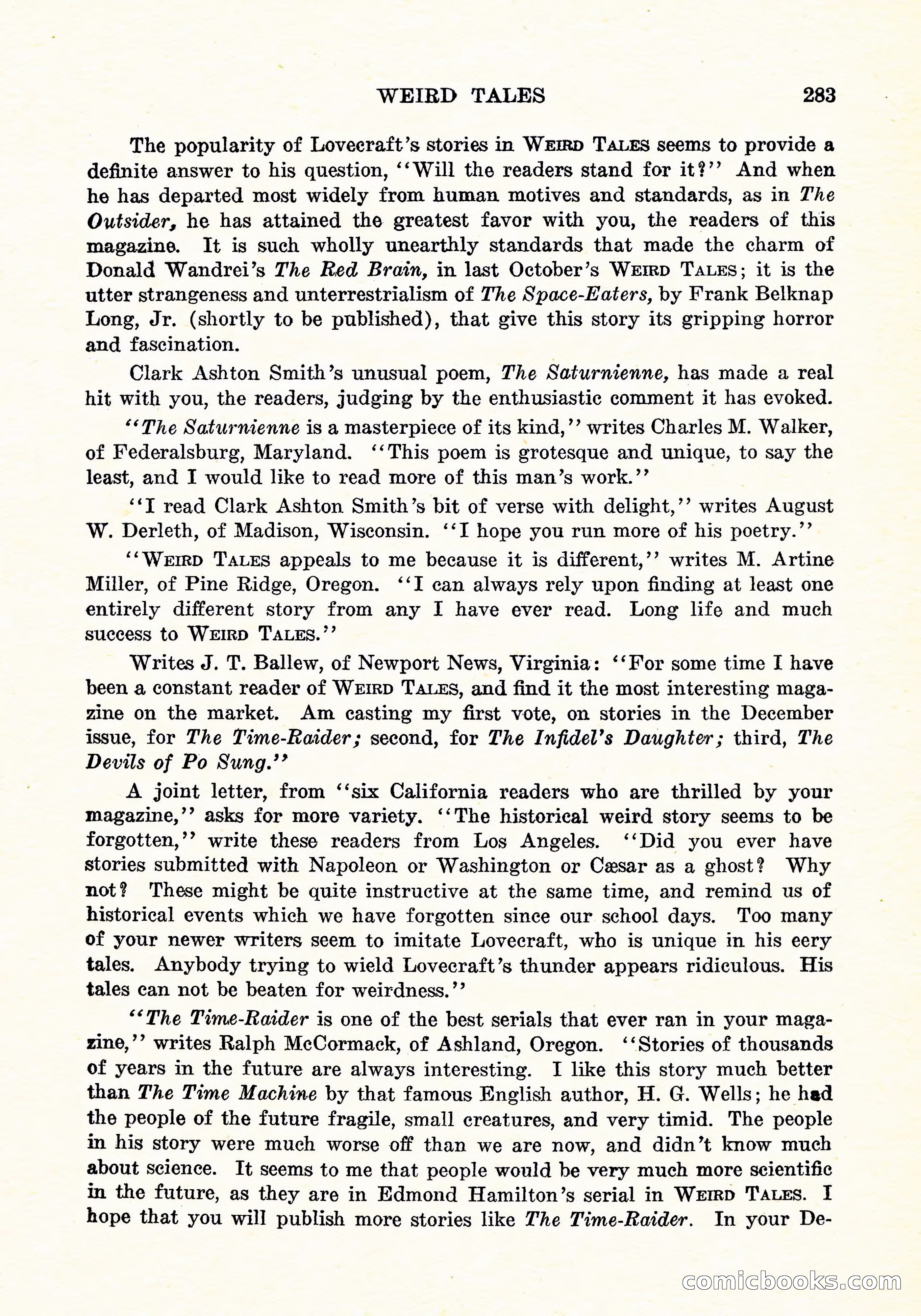 Weird Tales, Vol. 11, No. 2 — page 140 of 146
