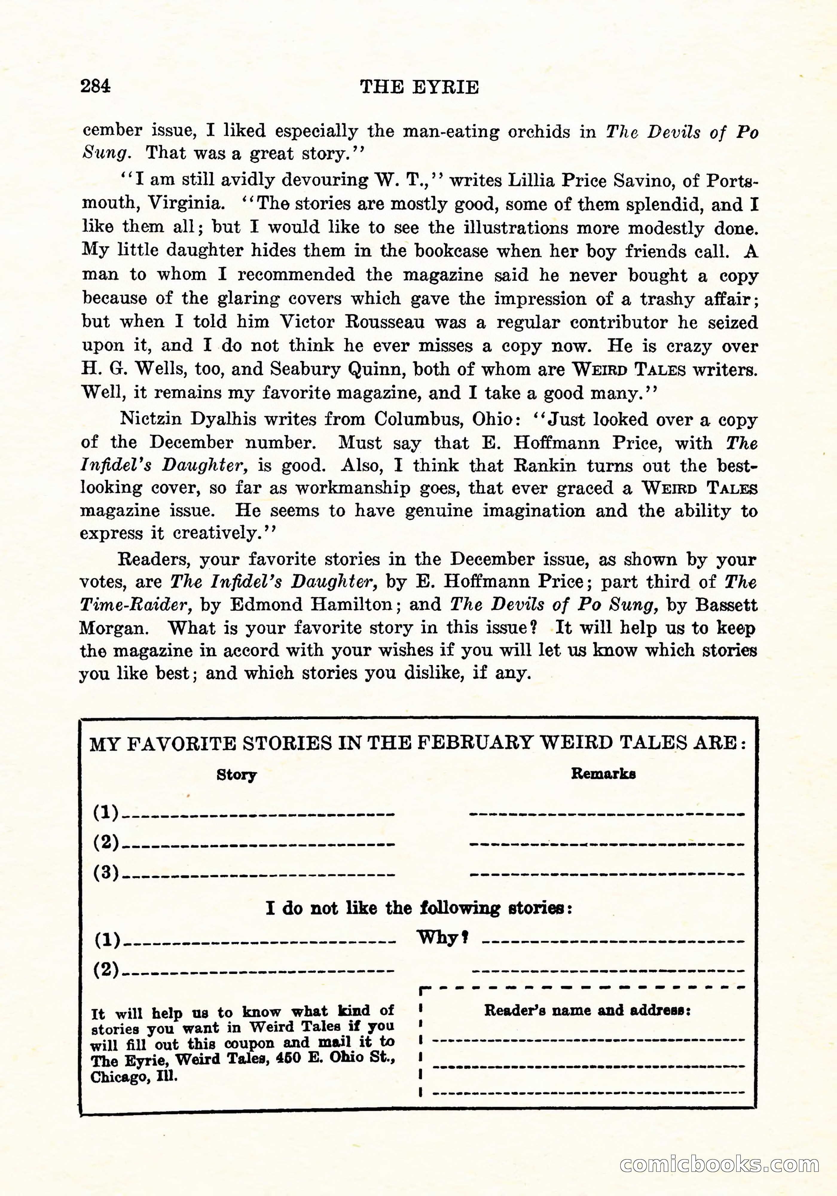 Weird Tales, Vol. 11, No. 2 — page 141 of 146