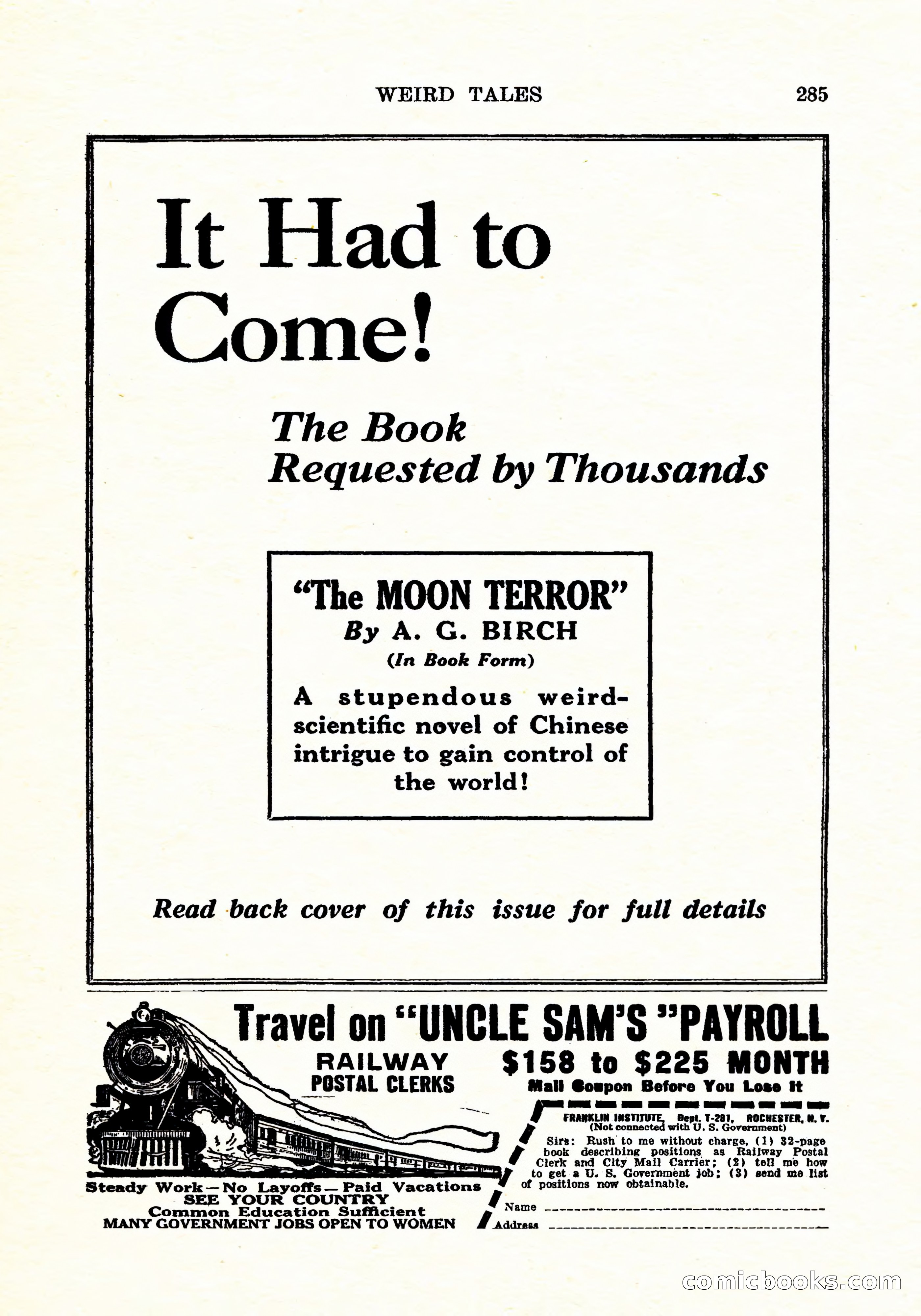 Weird Tales, Vol. 11, No. 2 — page 142 of 146