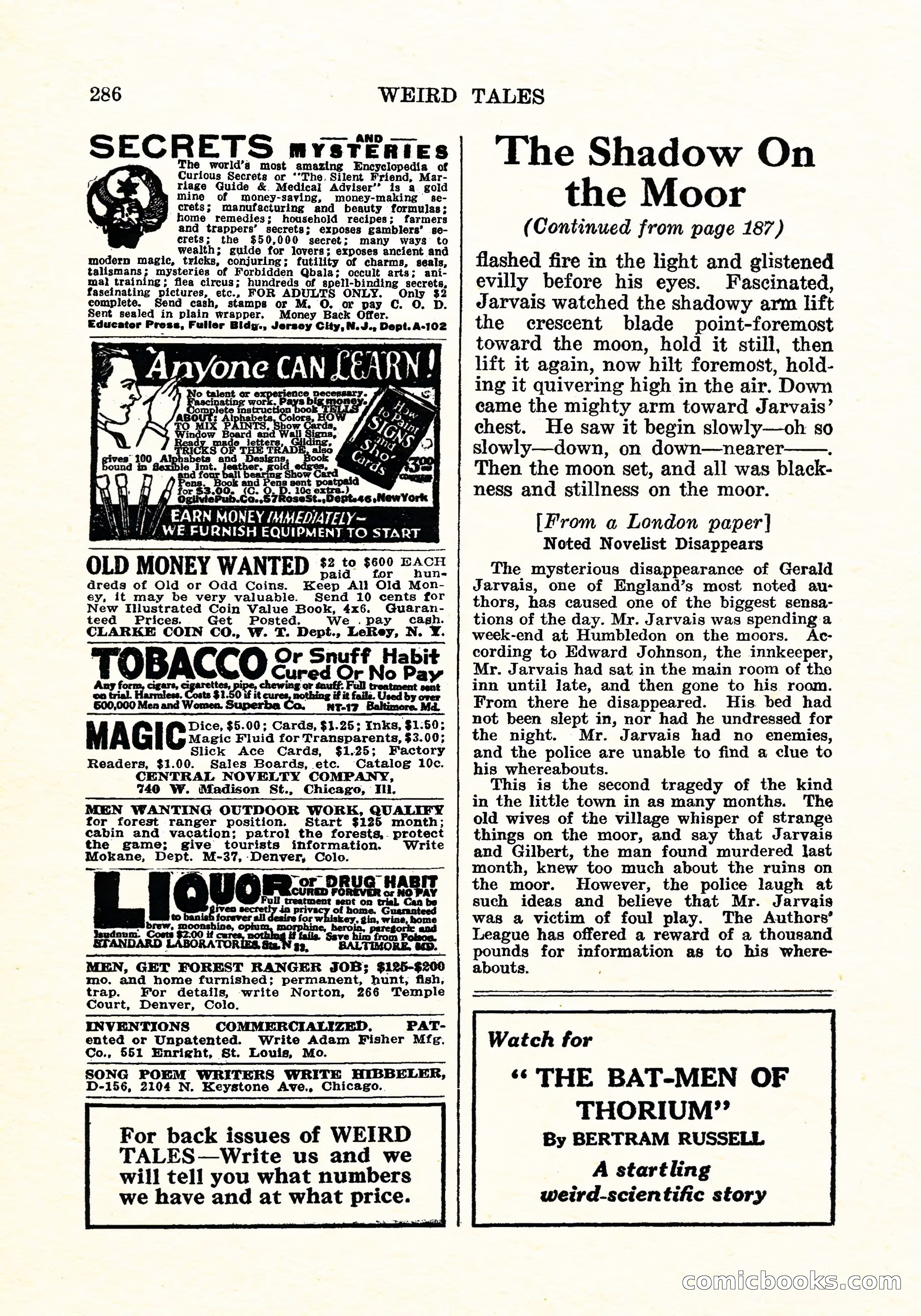Weird Tales, Vol. 11, No. 2 — page 143 of 146