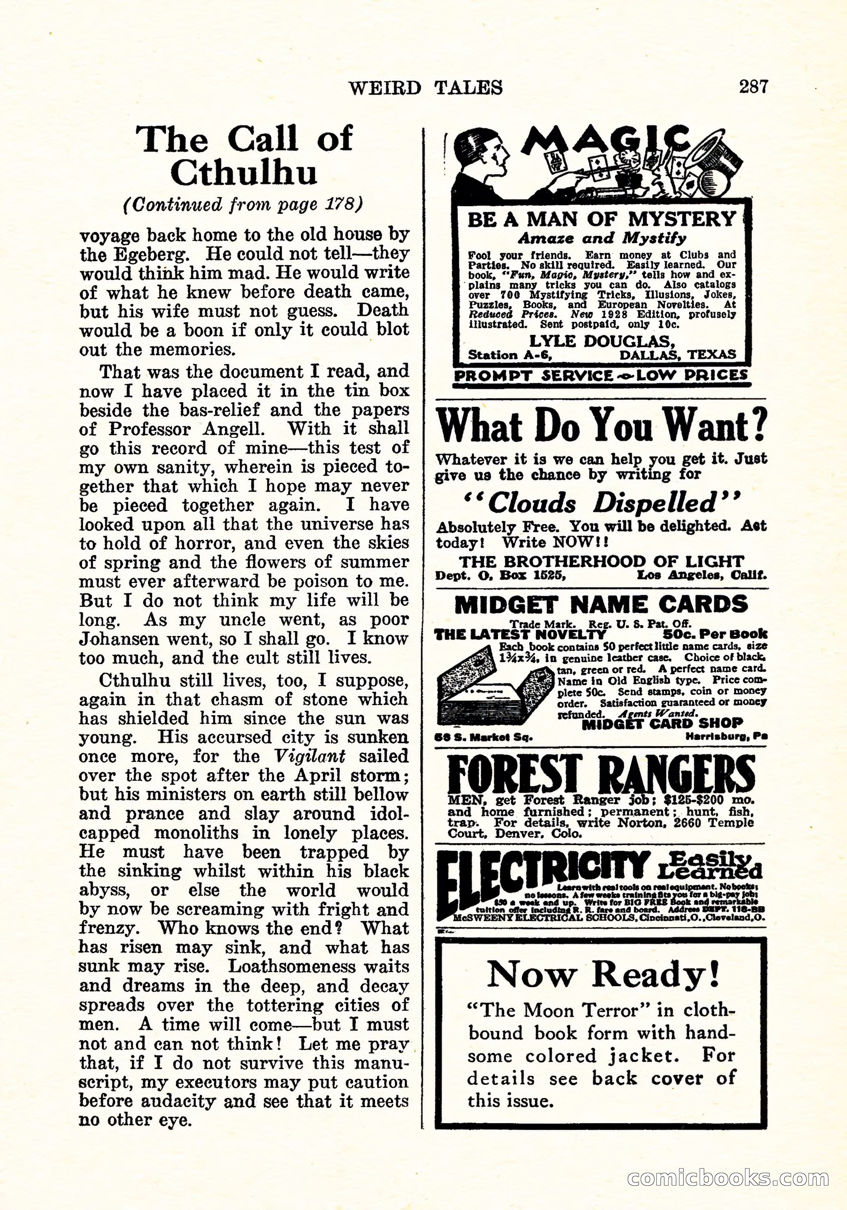 Weird Tales, Vol. 11, No. 2 — page 144 of 146