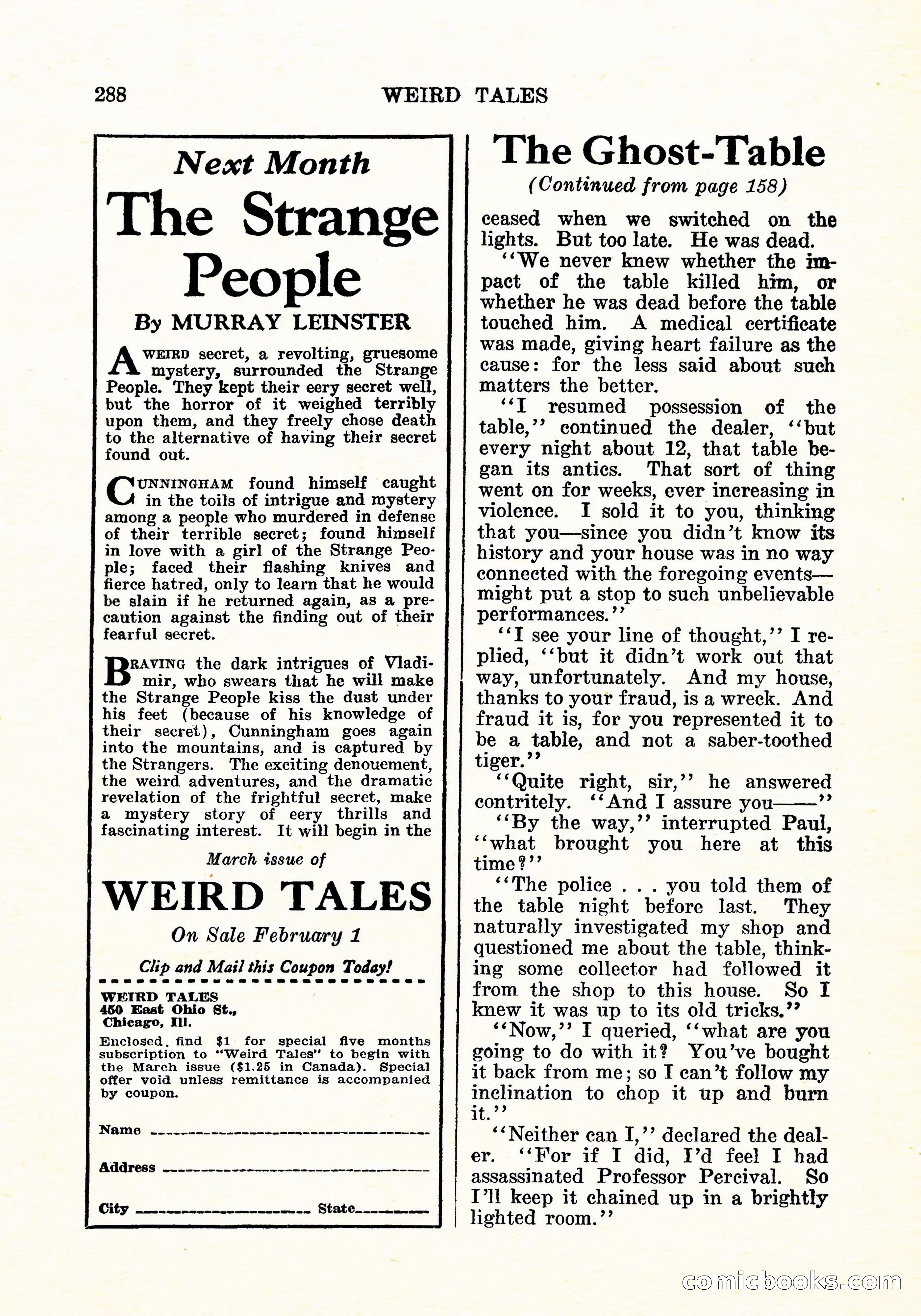 Weird Tales, Vol. 11, No. 2 — page 145 of 146