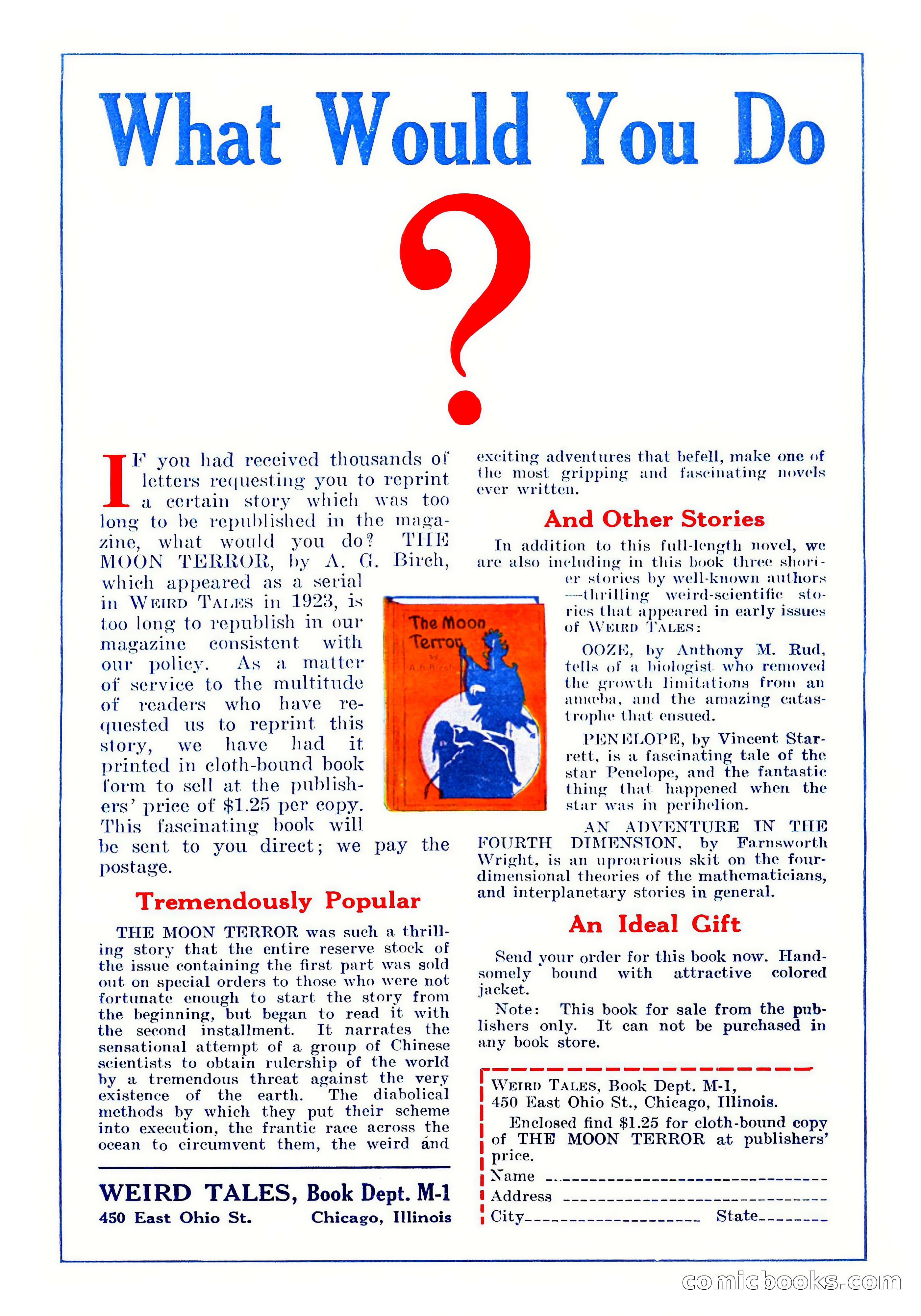Weird Tales, Vol. 11, No. 2 — page 146 of 146