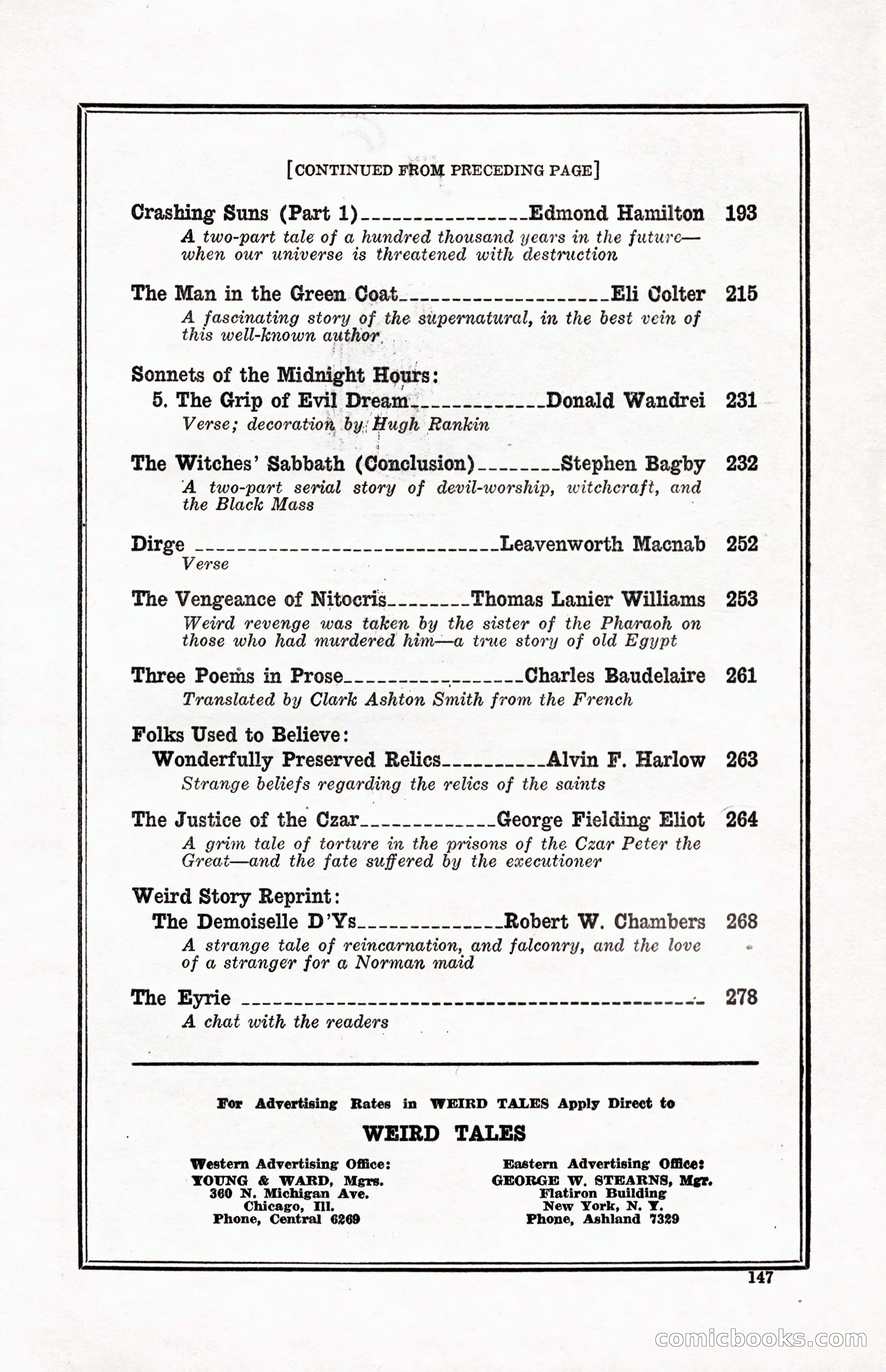 Weird Tales, Vol. 12, No. 2 — page 4 of 146