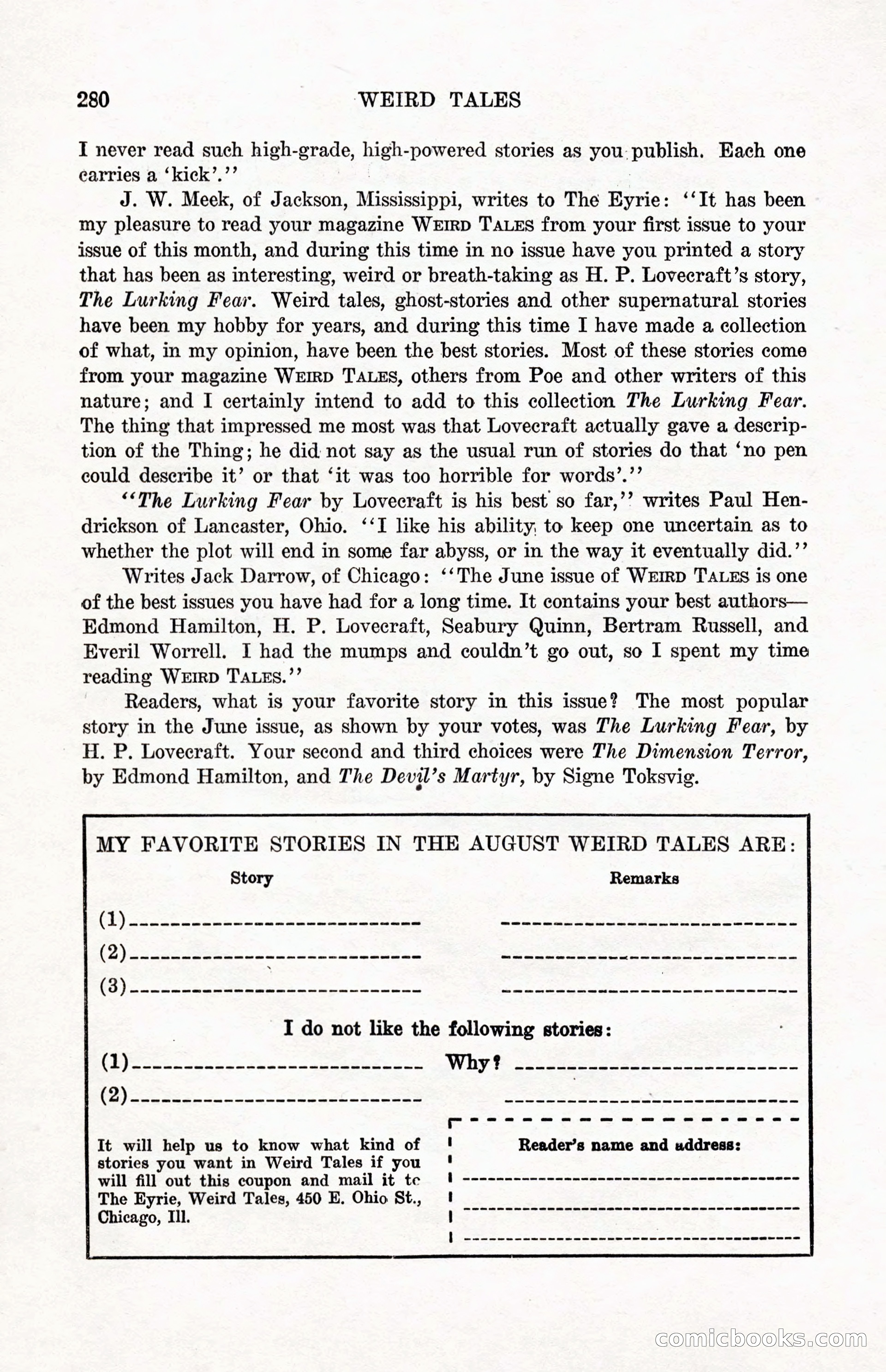 Weird Tales, Vol. 12, No. 2 — page 137 of 146