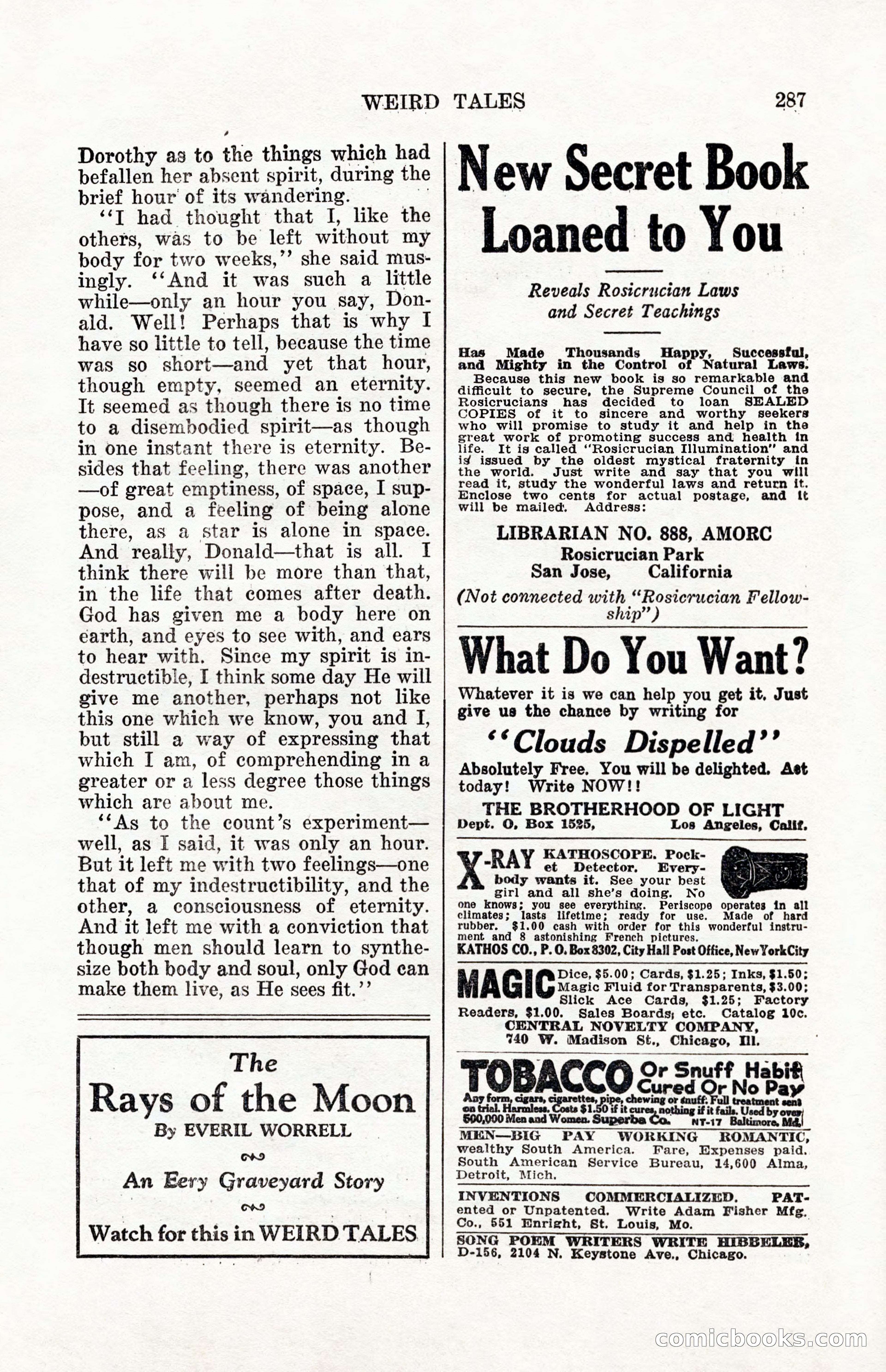 Weird Tales, Vol. 12, No. 2 — page 144 of 146