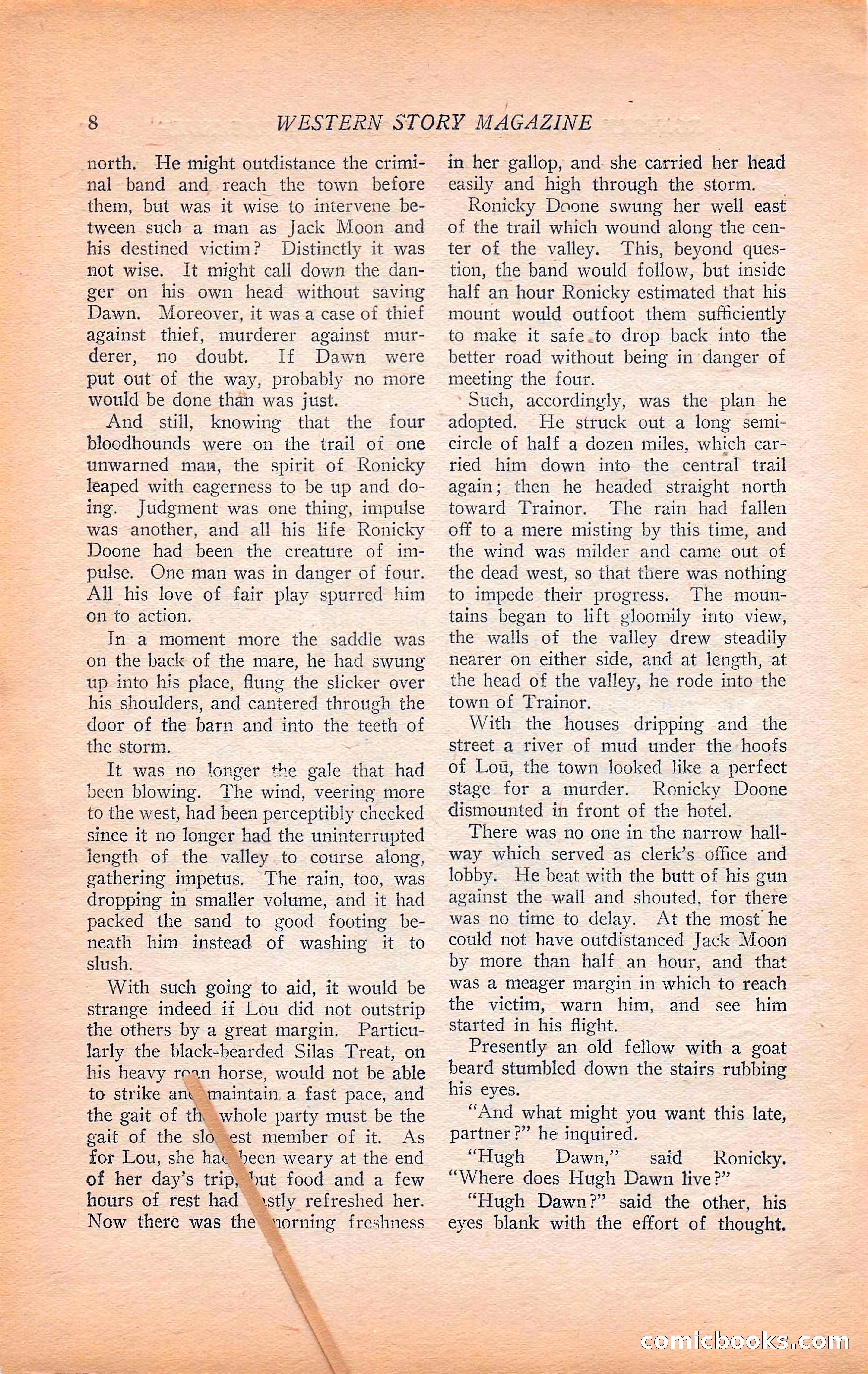 Western Story Magazine, Vol. 22, No. 6 — page 18 of 160