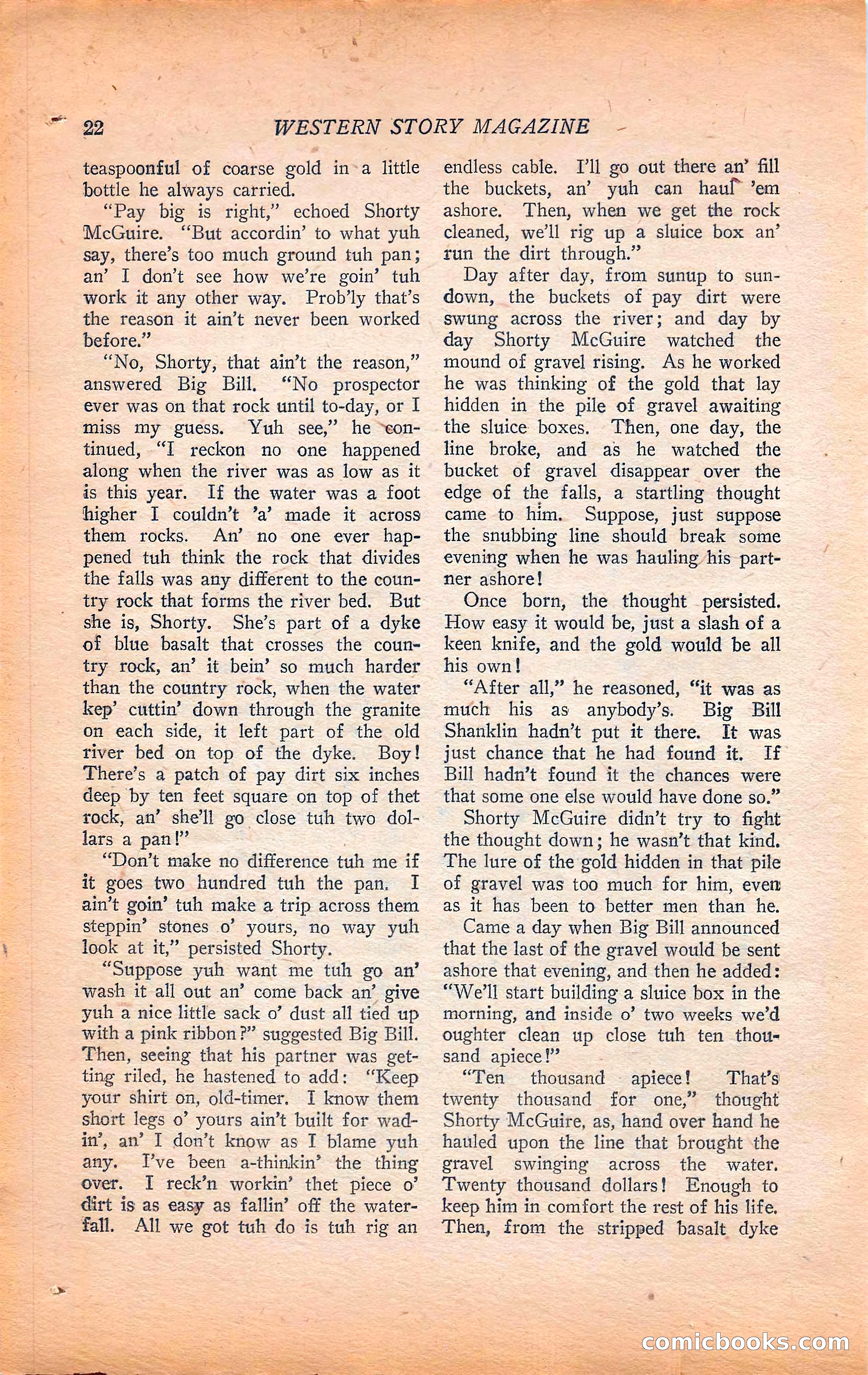 Western Story Magazine, Vol. 22, No. 6 — page 32 of 160