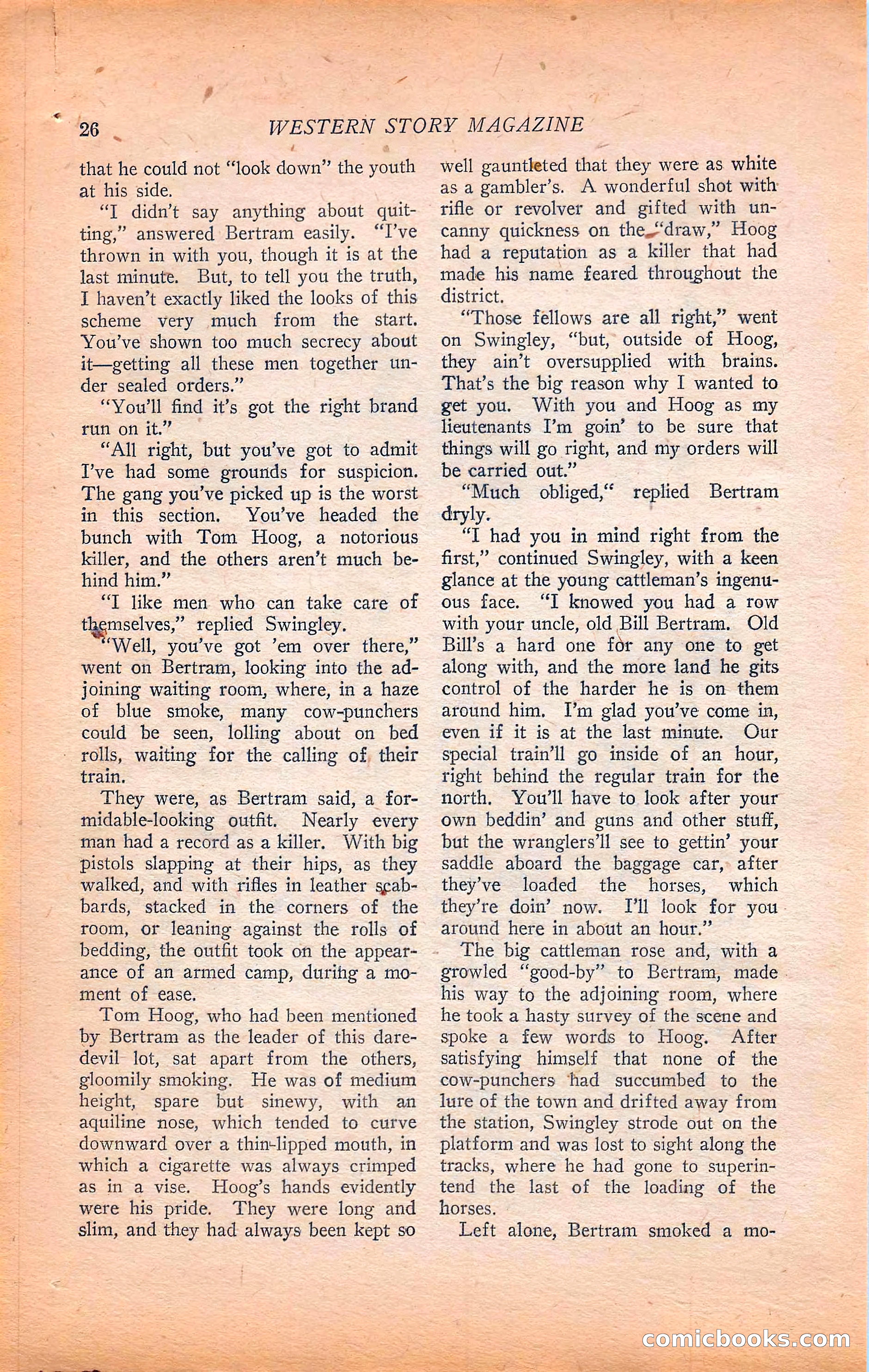Western Story Magazine, Vol. 22, No. 6 — page 36 of 160