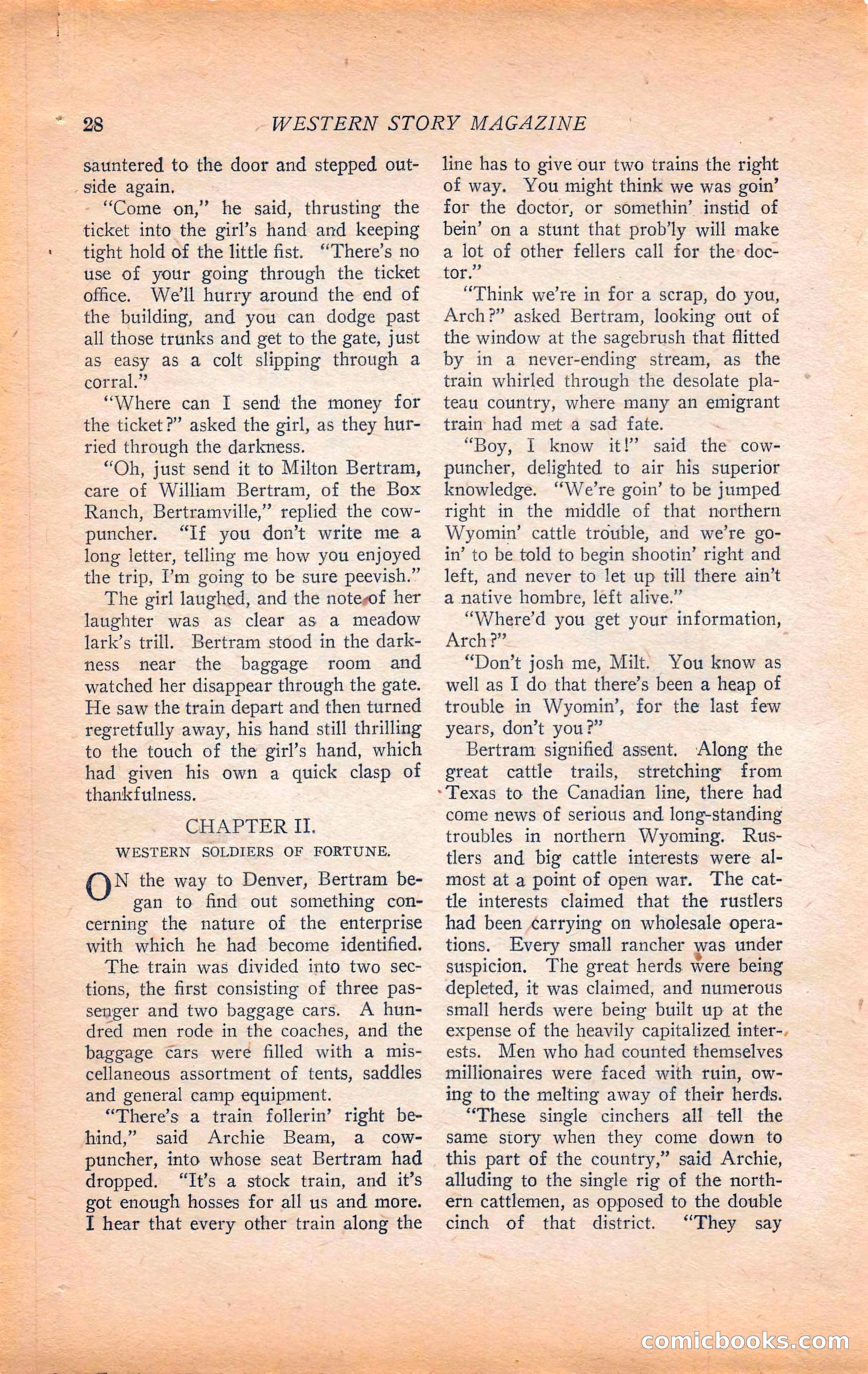 Western Story Magazine, Vol. 22, No. 6 — page 38 of 160