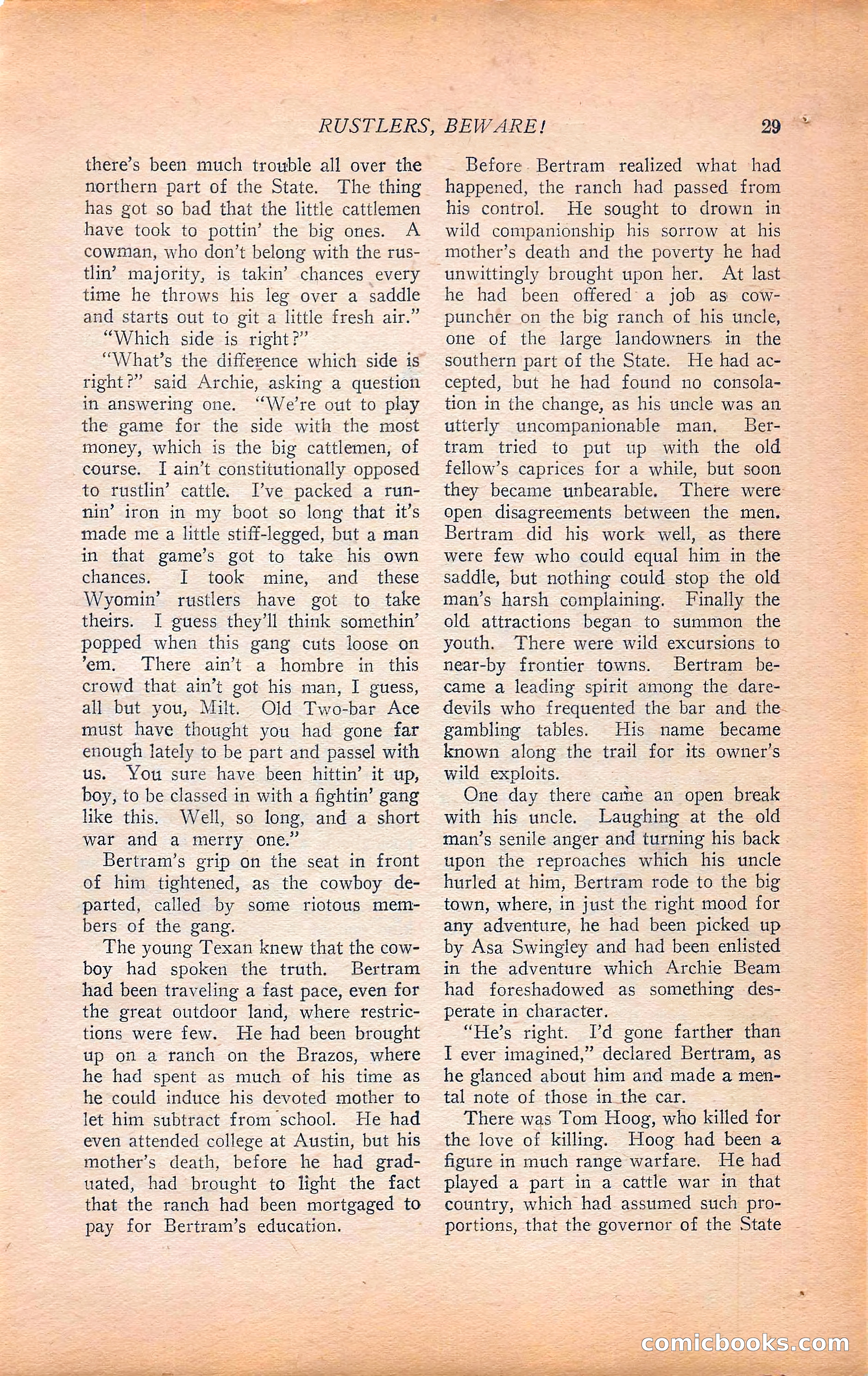 Western Story Magazine, Vol. 22, No. 6 — page 39 of 160