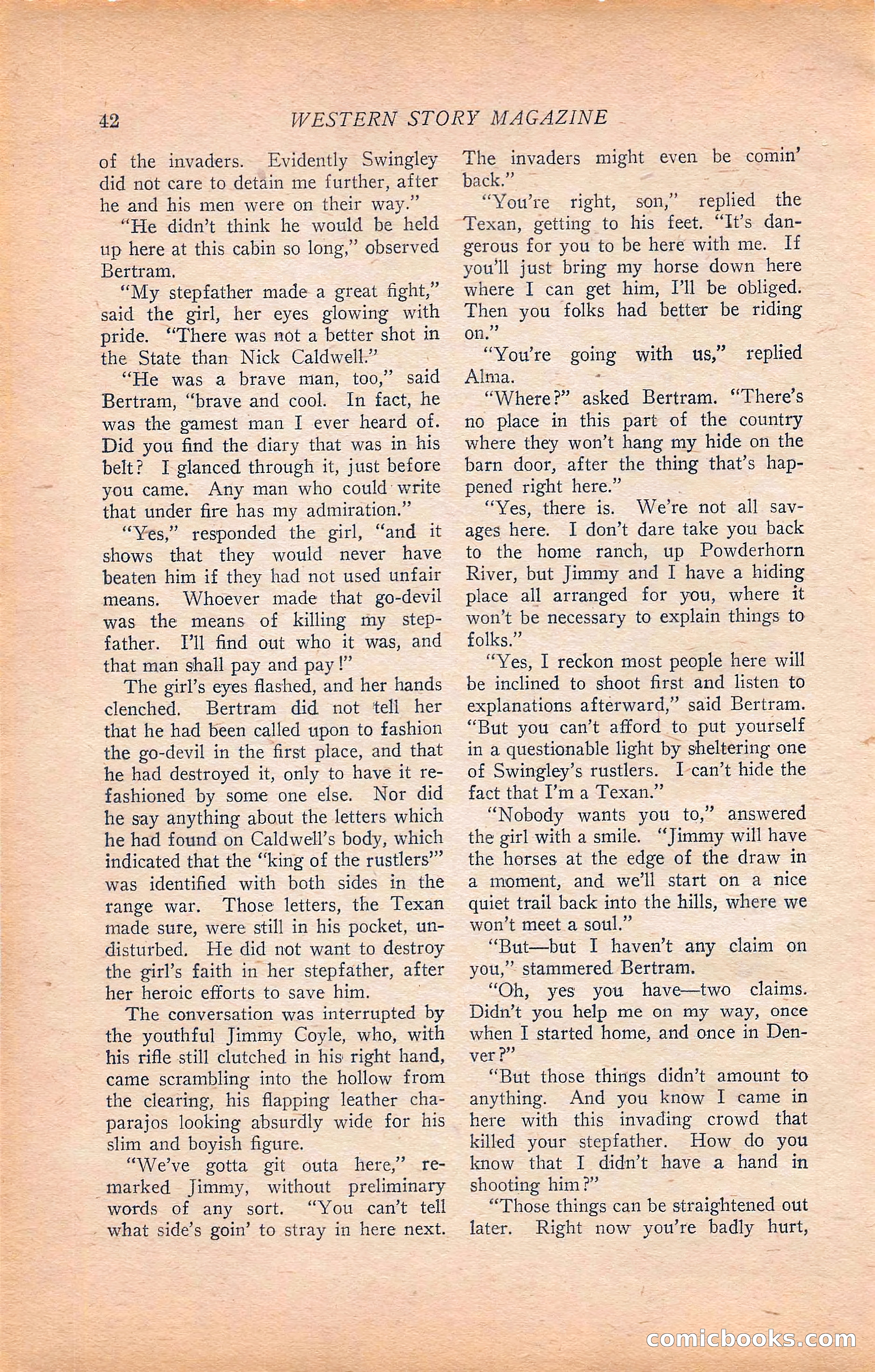 Western Story Magazine, Vol. 22, No. 6 — page 52 of 160