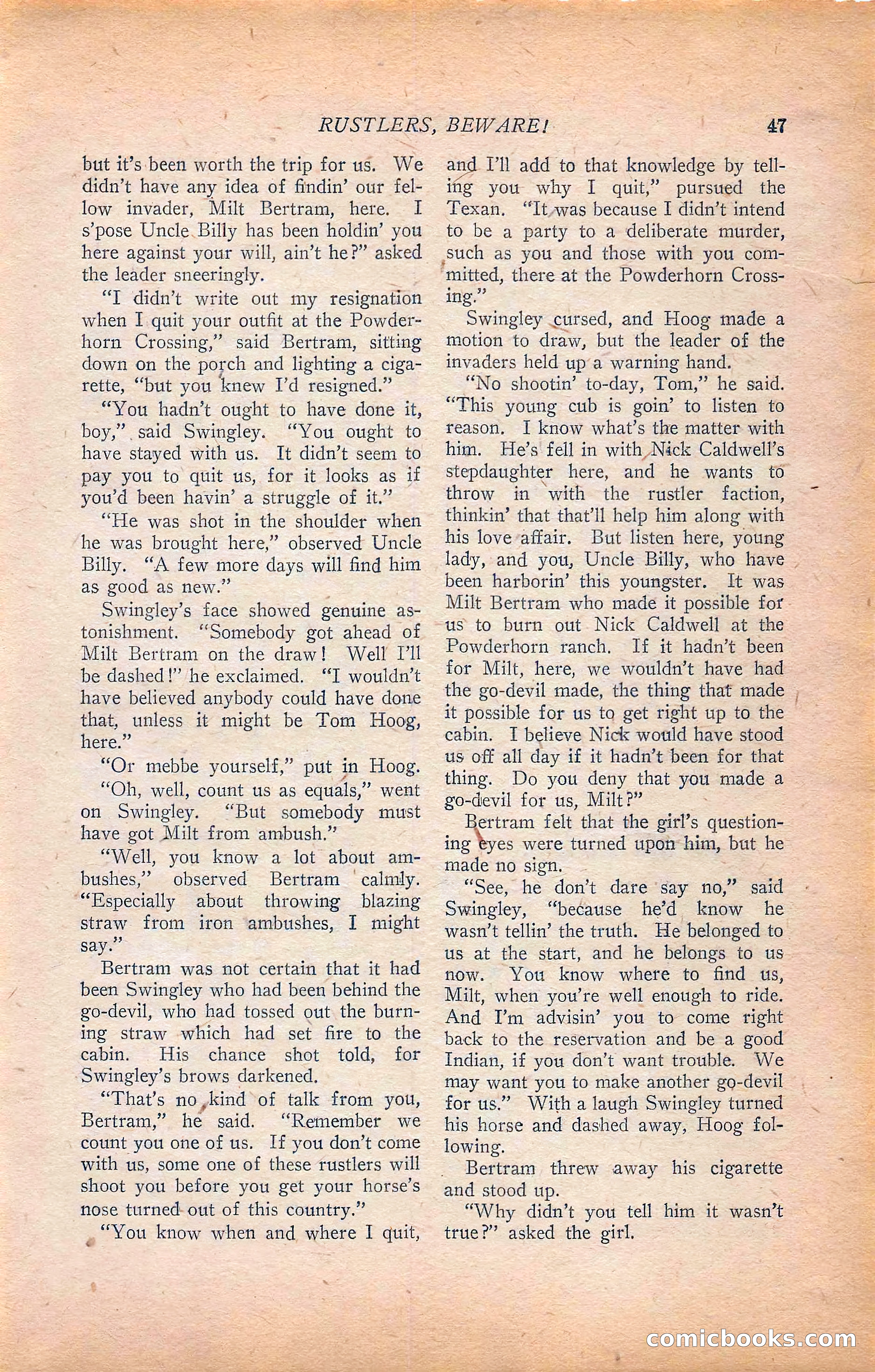 Western Story Magazine, Vol. 22, No. 6 — page 57 of 160
