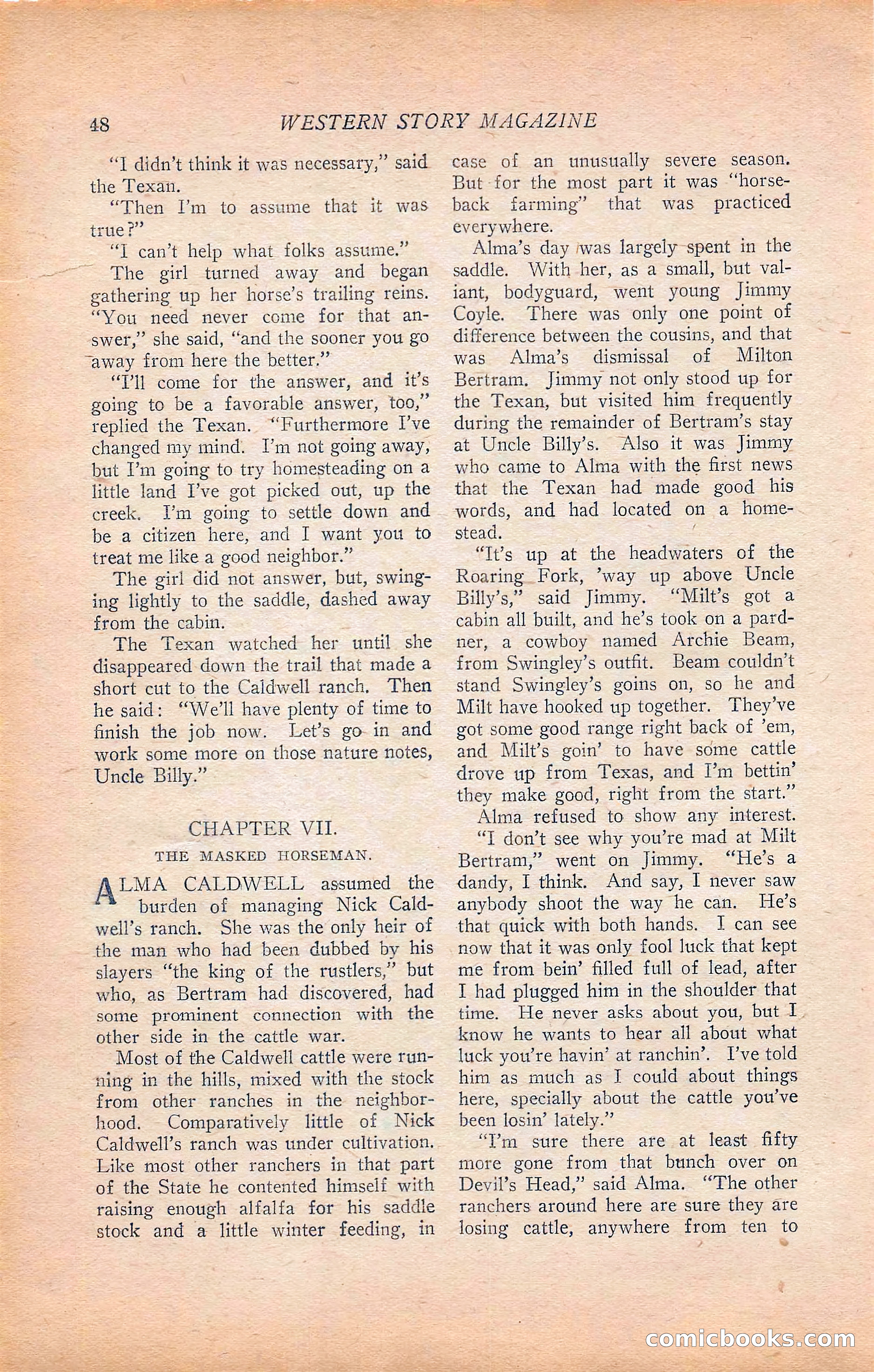 Western Story Magazine, Vol. 22, No. 6 — page 58 of 160