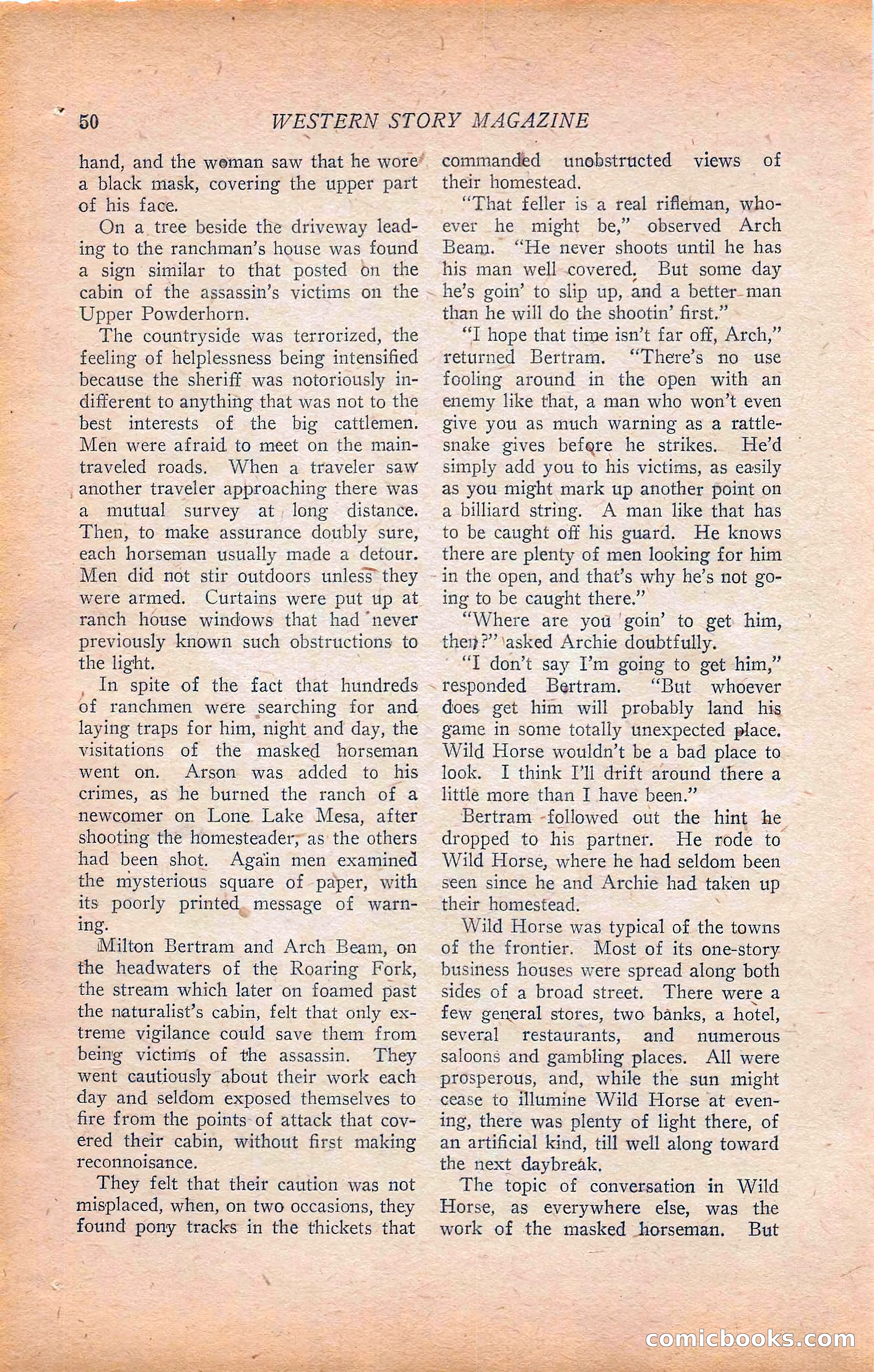 Western Story Magazine, Vol. 22, No. 6 — page 60 of 160