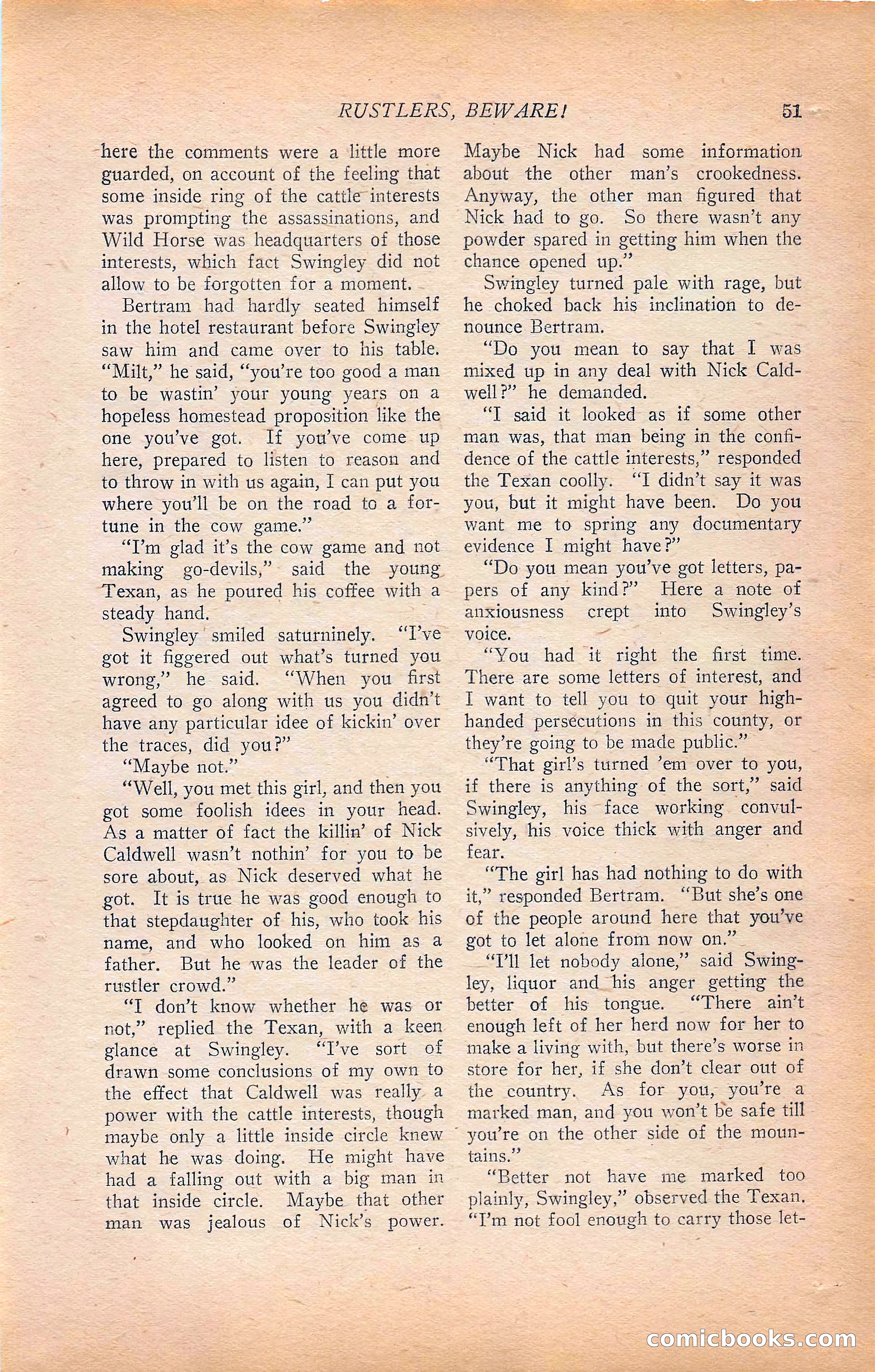 Western Story Magazine, Vol. 22, No. 6 — page 61 of 160