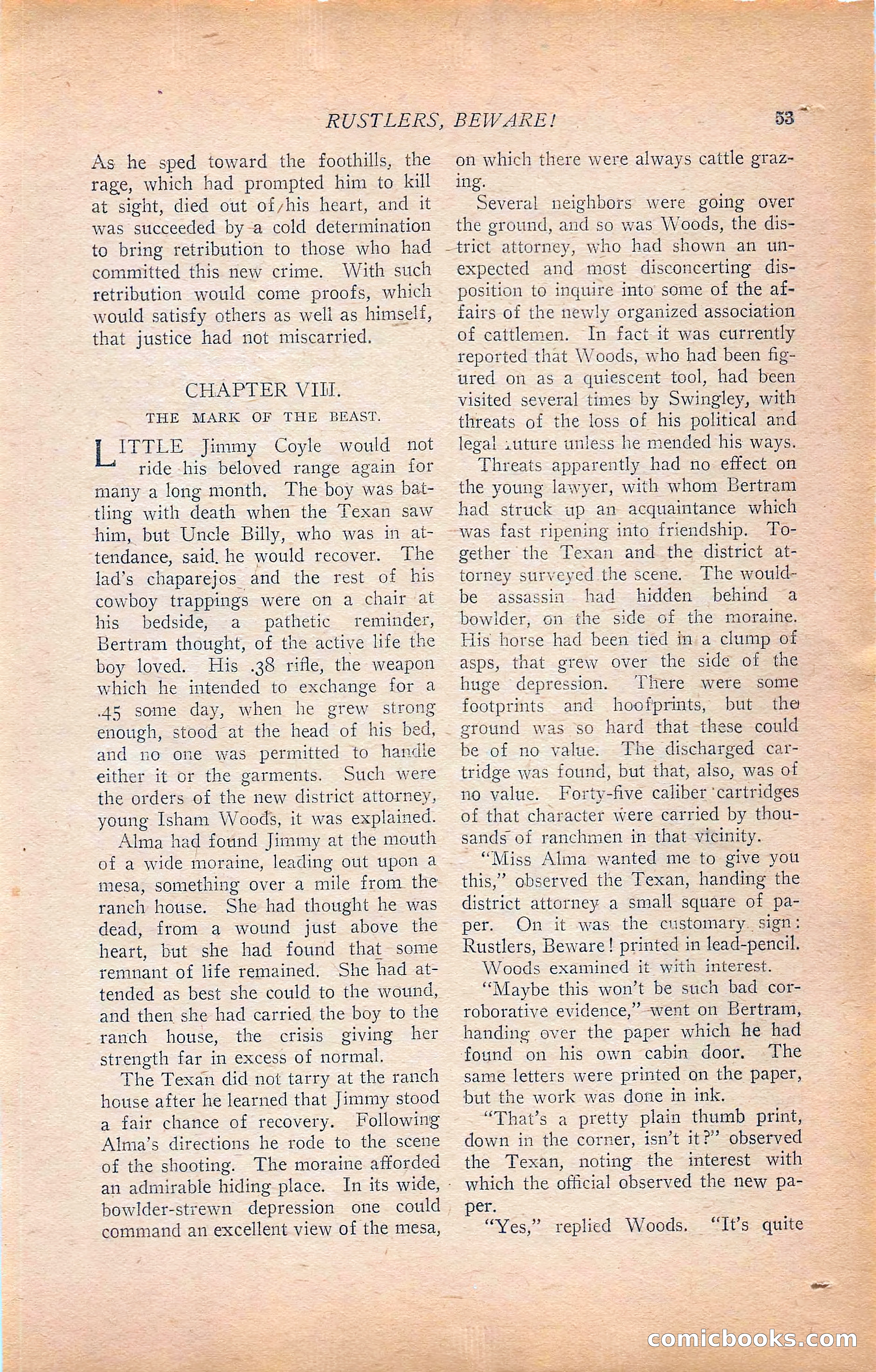 Western Story Magazine, Vol. 22, No. 6 — page 63 of 160