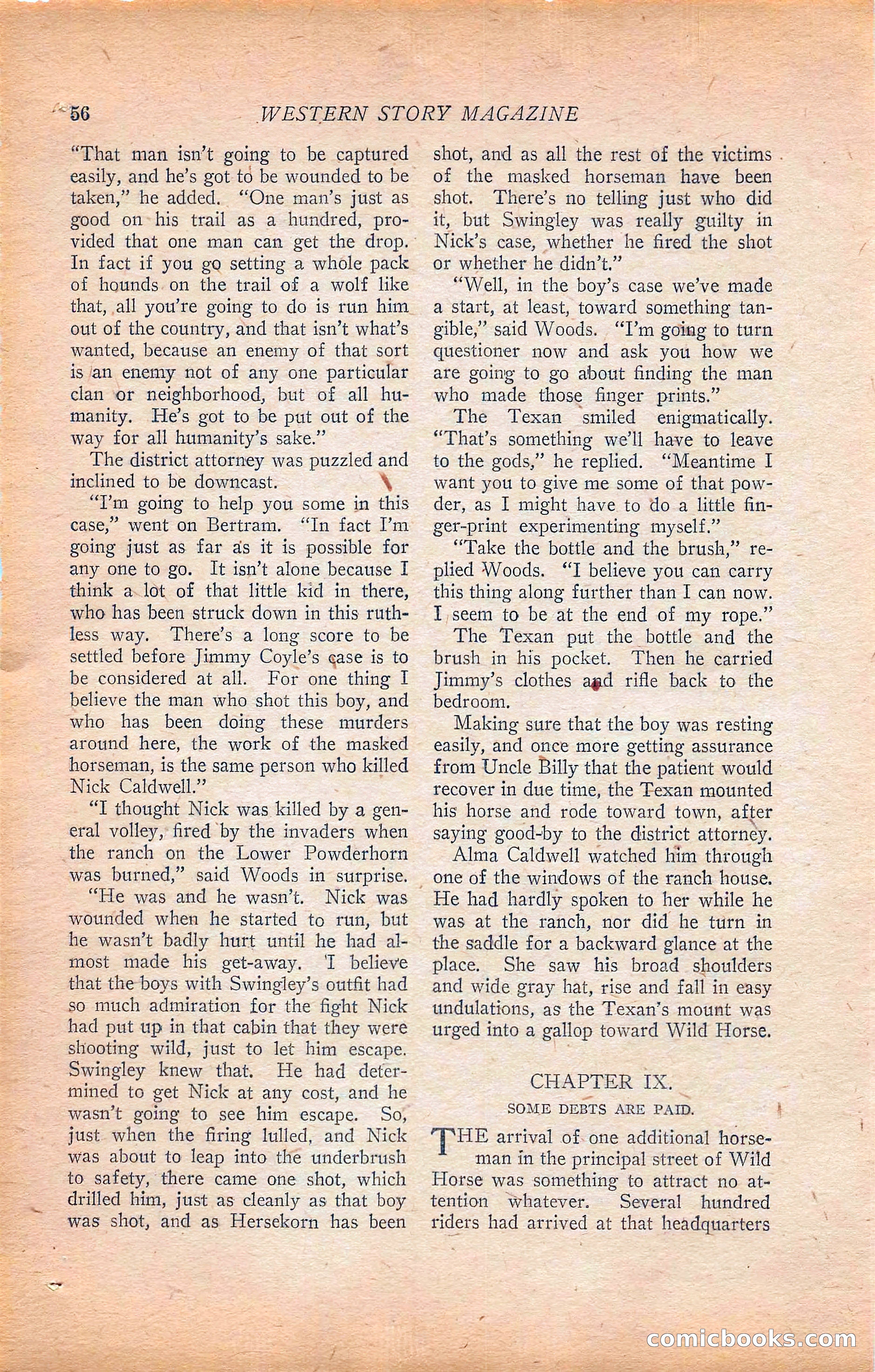 Western Story Magazine, Vol. 22, No. 6 — page 66 of 160