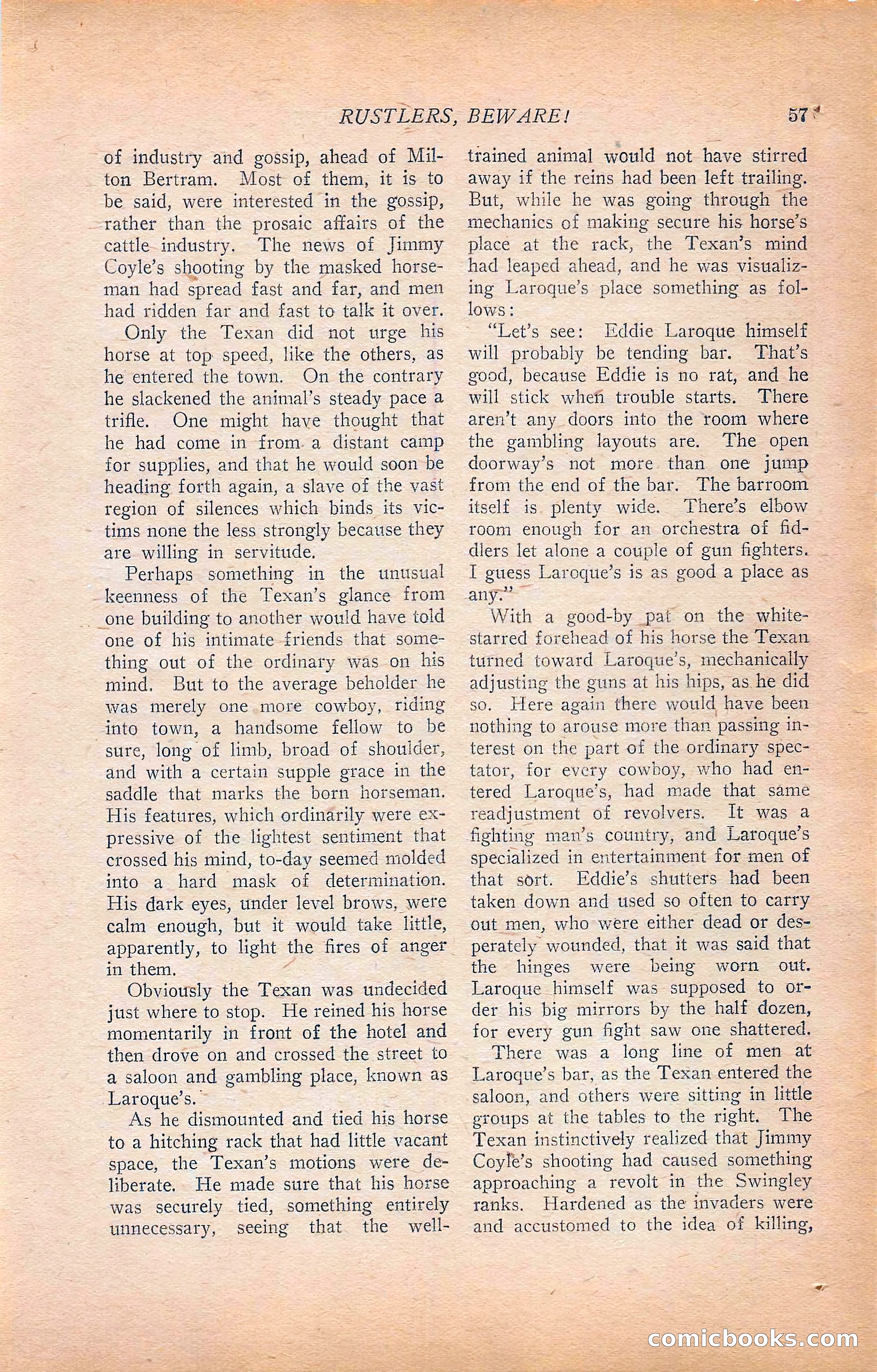 Western Story Magazine, Vol. 22, No. 6 — page 67 of 160