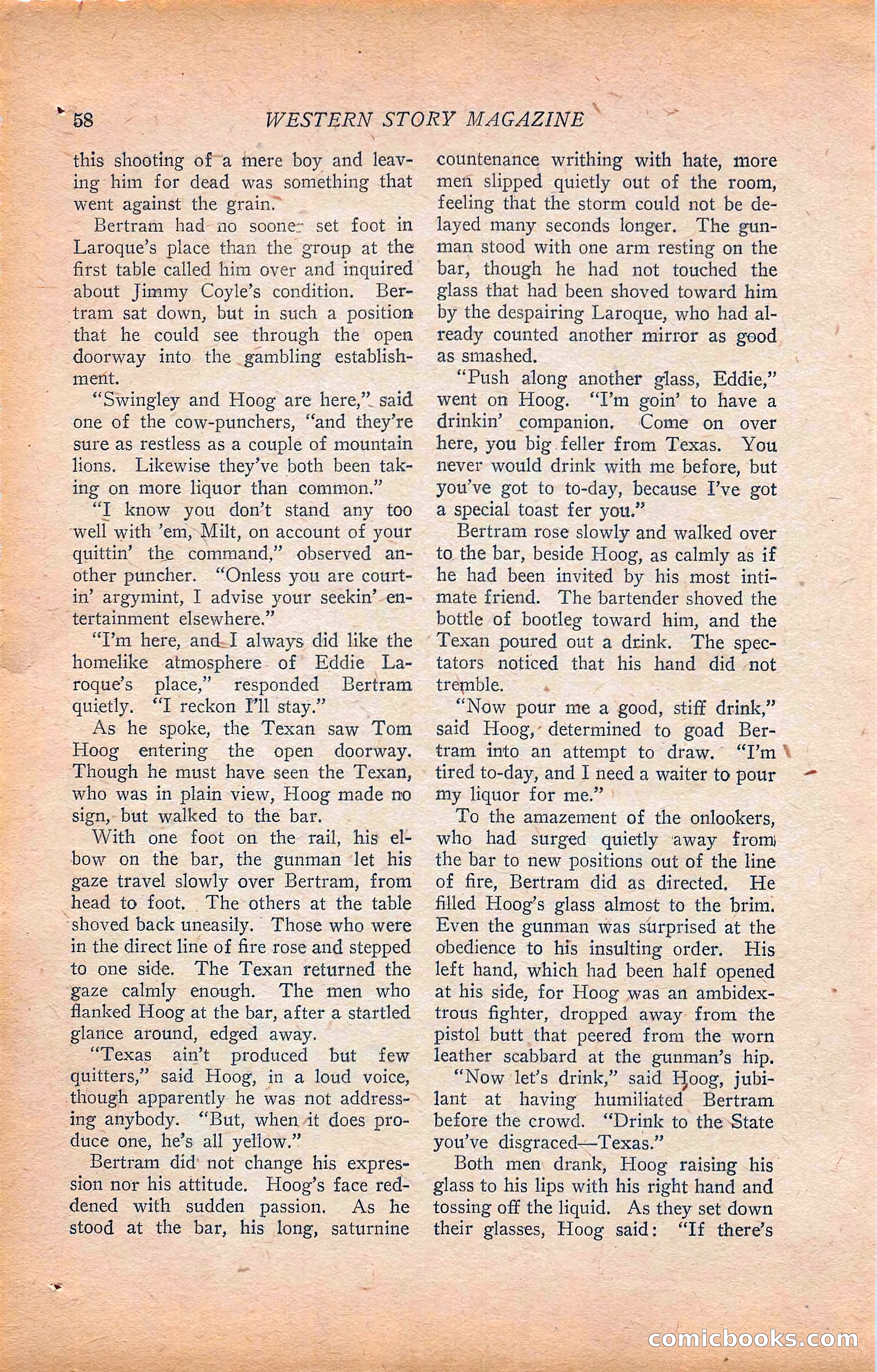 Western Story Magazine, Vol. 22, No. 6 — page 68 of 160