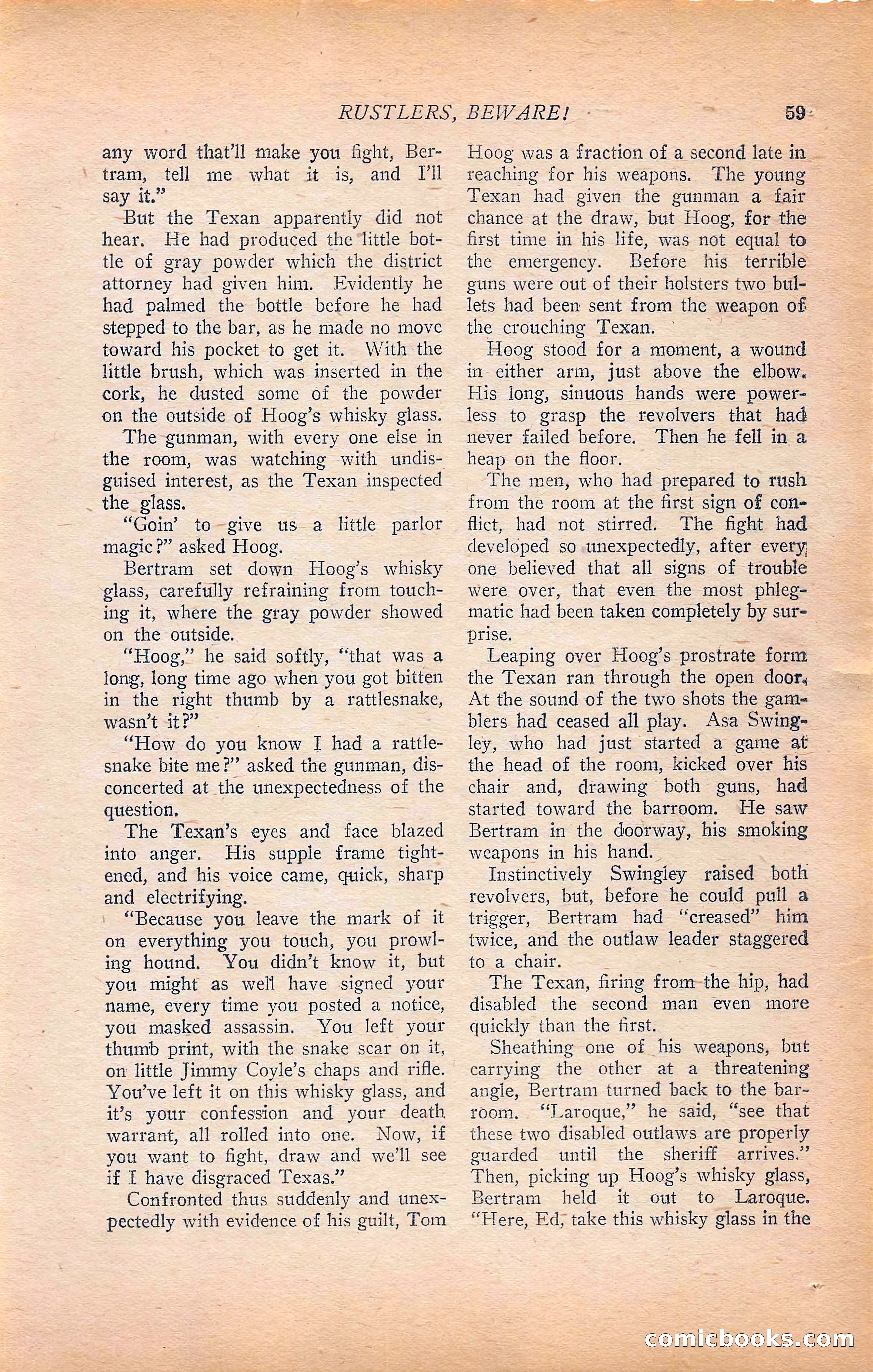 Western Story Magazine, Vol. 22, No. 6 — page 69 of 160