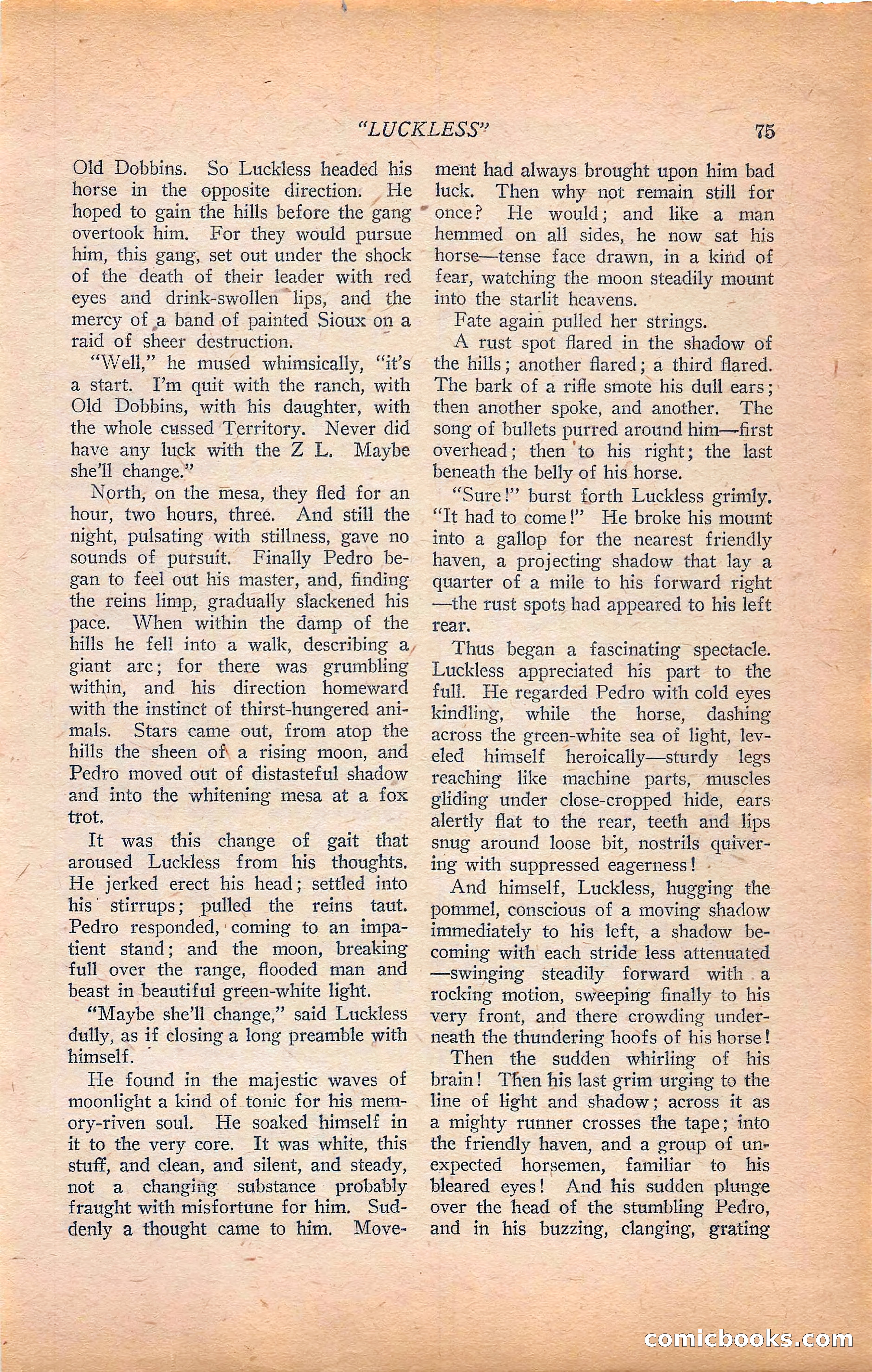 Western Story Magazine, Vol. 22, No. 6 — page 85 of 160