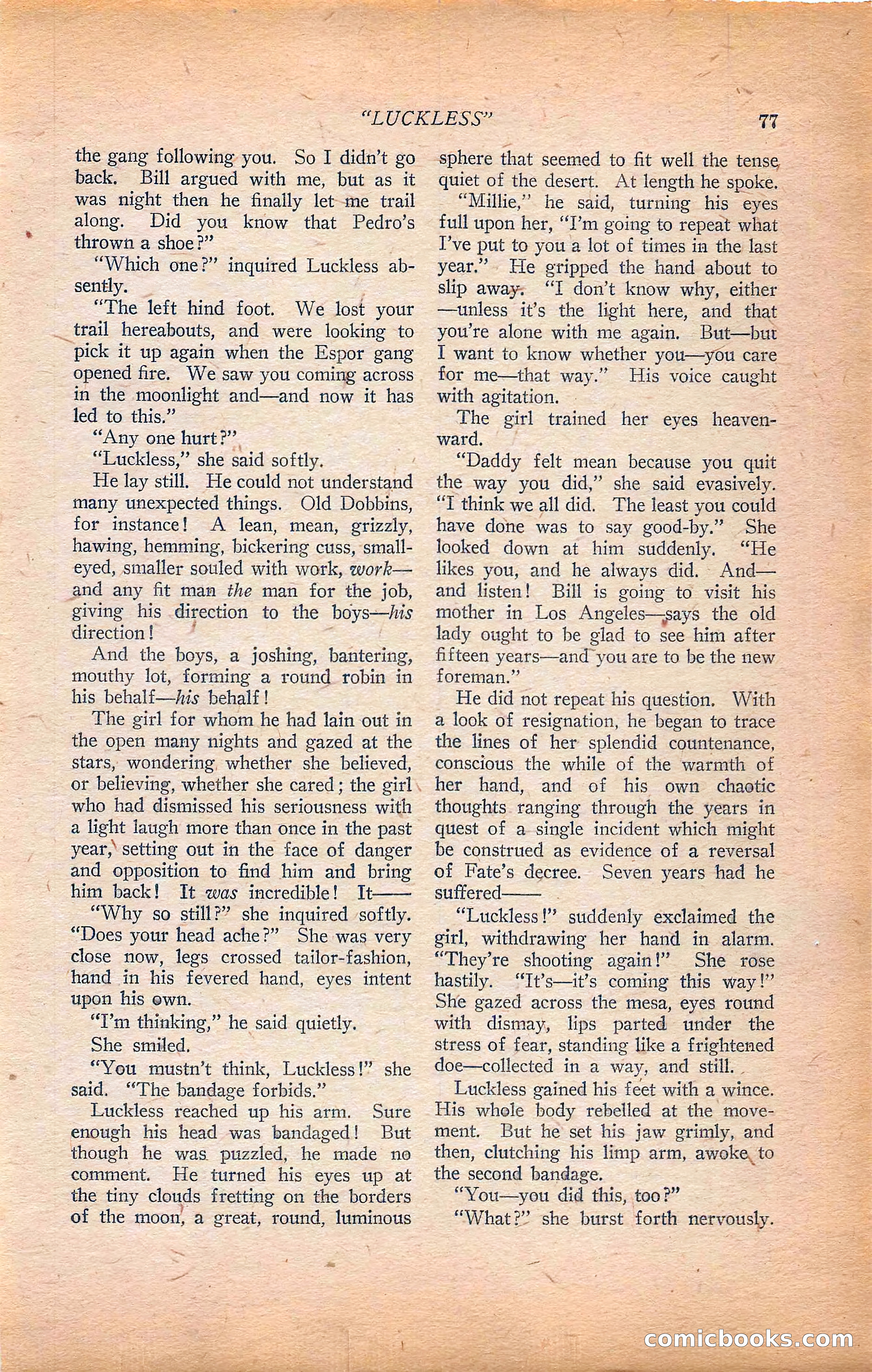 Western Story Magazine, Vol. 22, No. 6 — page 87 of 160